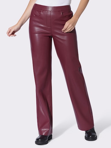 heine Lederimitathose mit Dehnbund - bordeaux