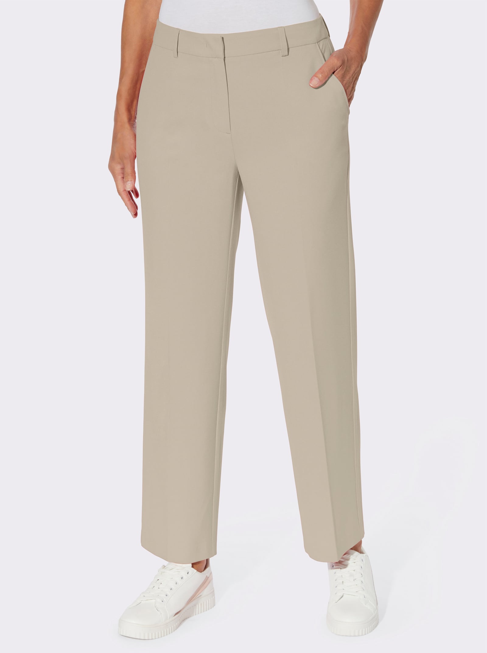 Anzughose in knöchelfreier Länge - sand