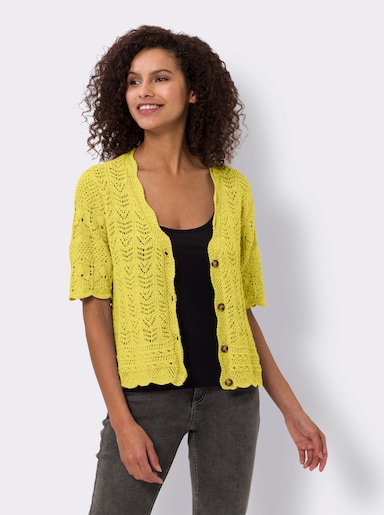 heine Ajourstrickjacke - limone