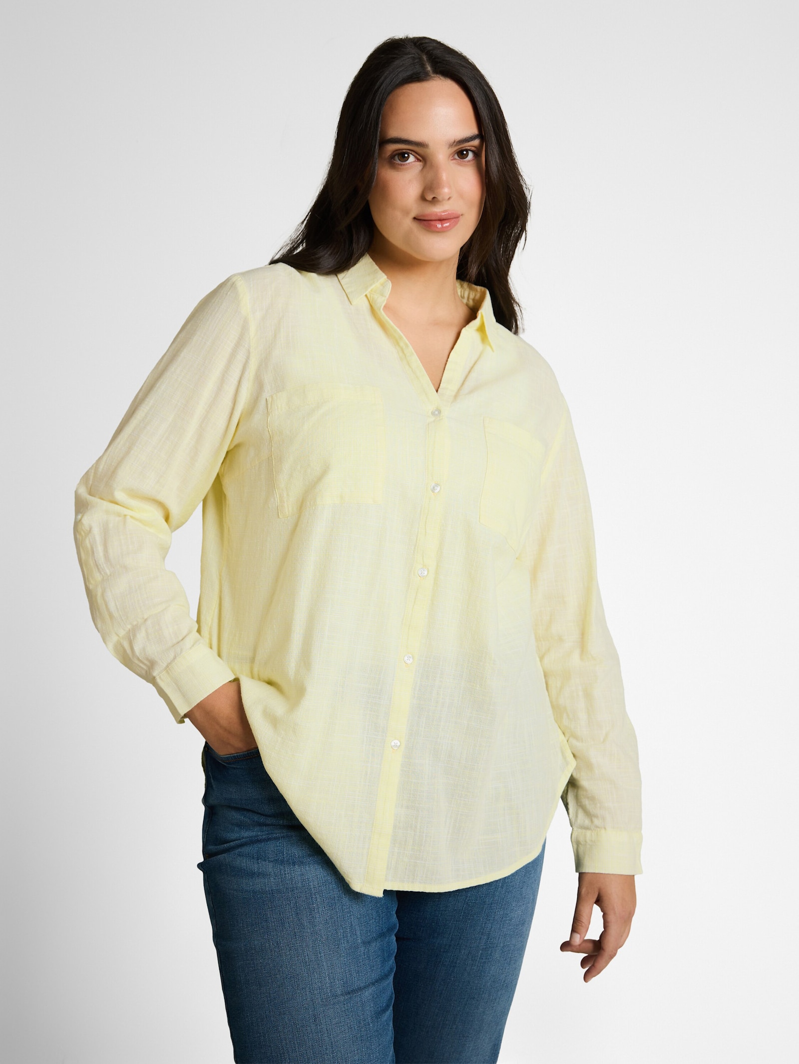 Shirtbluse - soft lemon