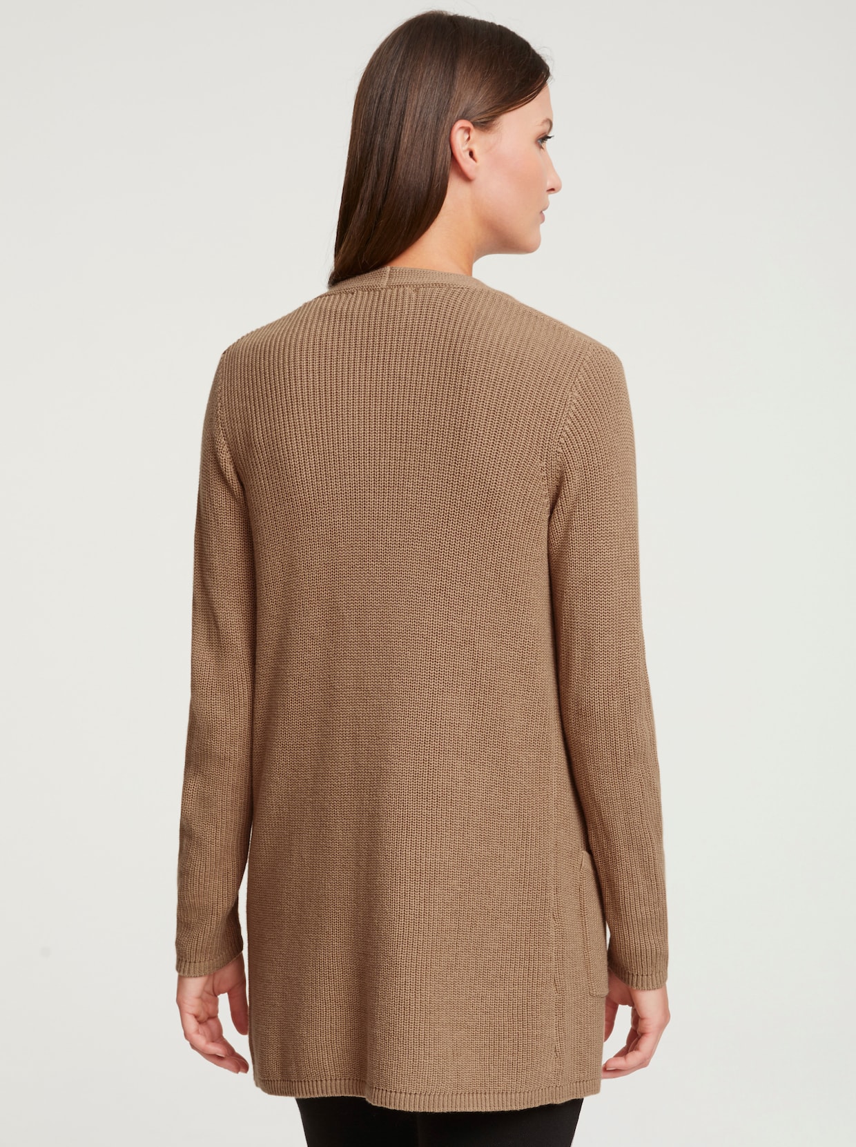 heine Lang gebreid vest - beige