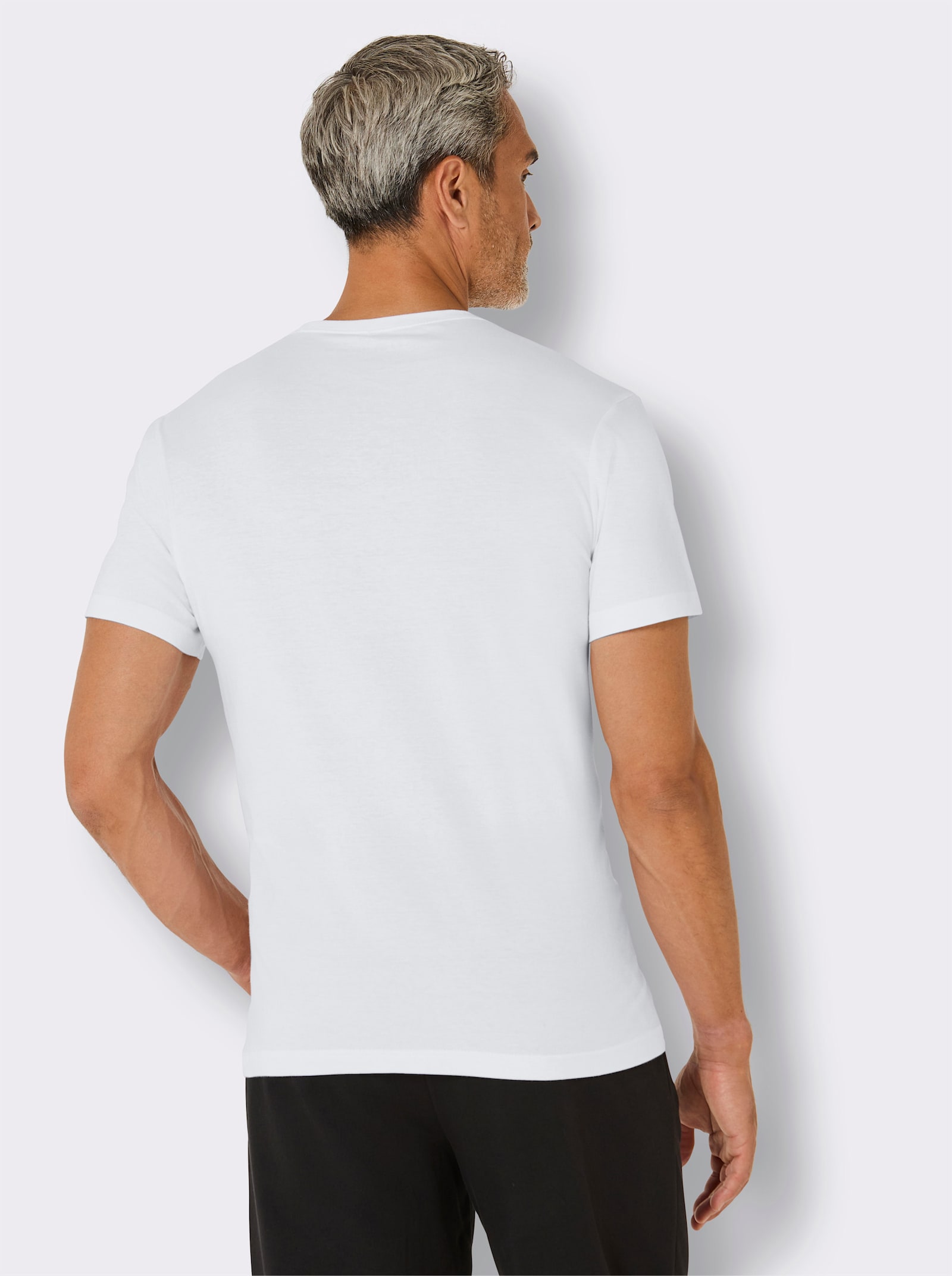 TOM TAILOR Rundhalsshirt mit Logo-Print - 3x weiß