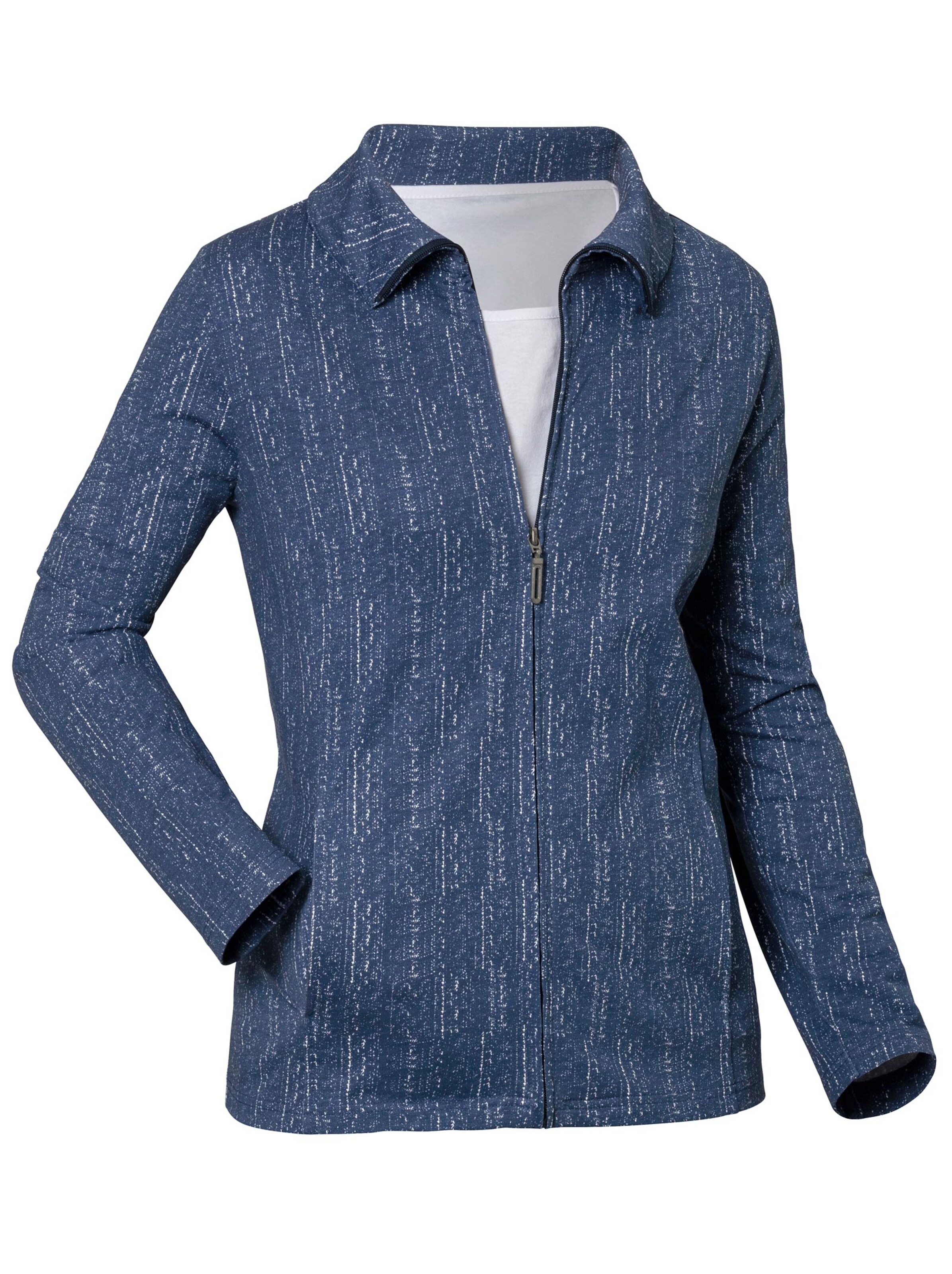 Sweatjacke - blau-bedruckt