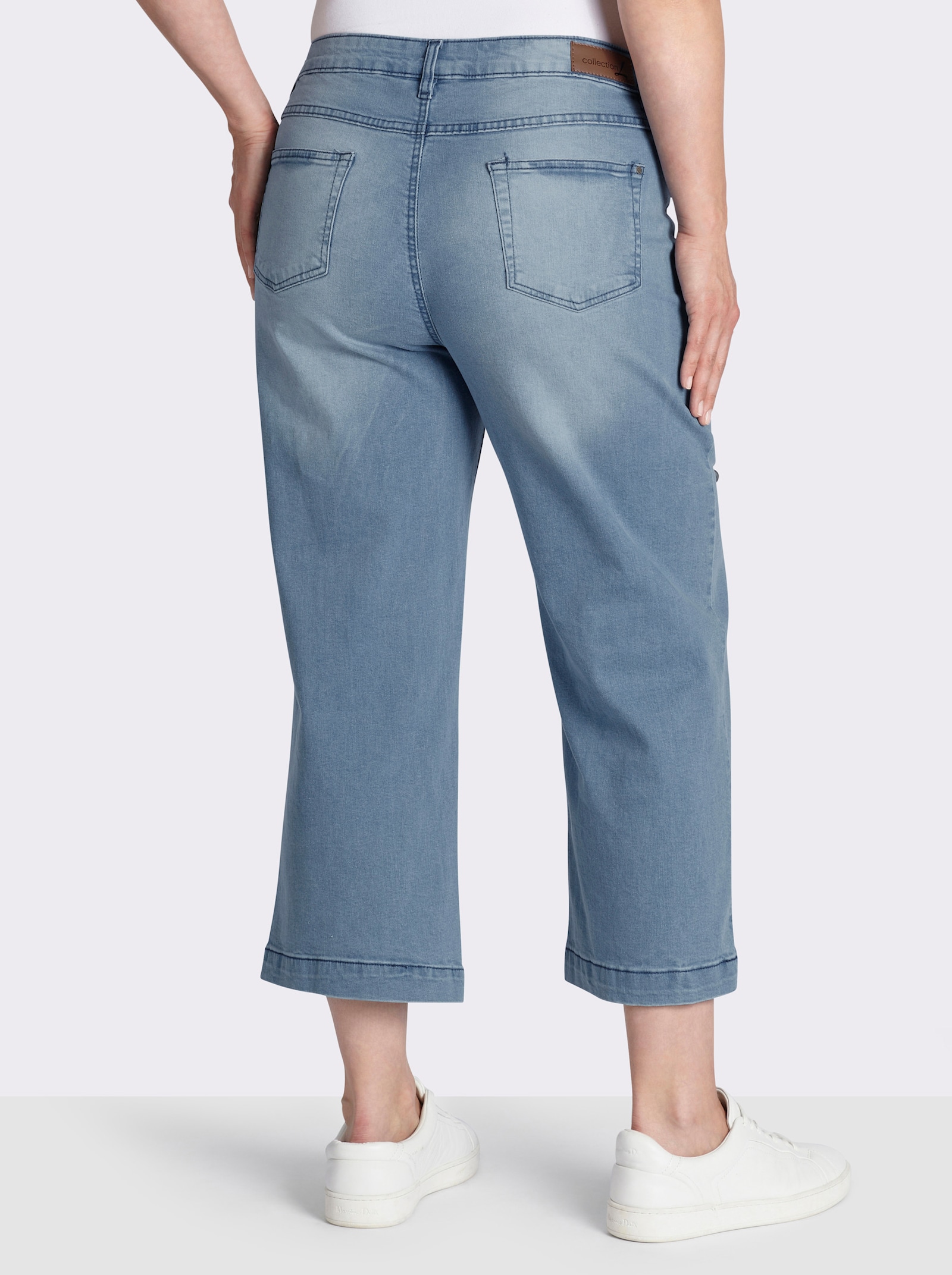 Culotte mit Waschung vorne. - blue-bleached