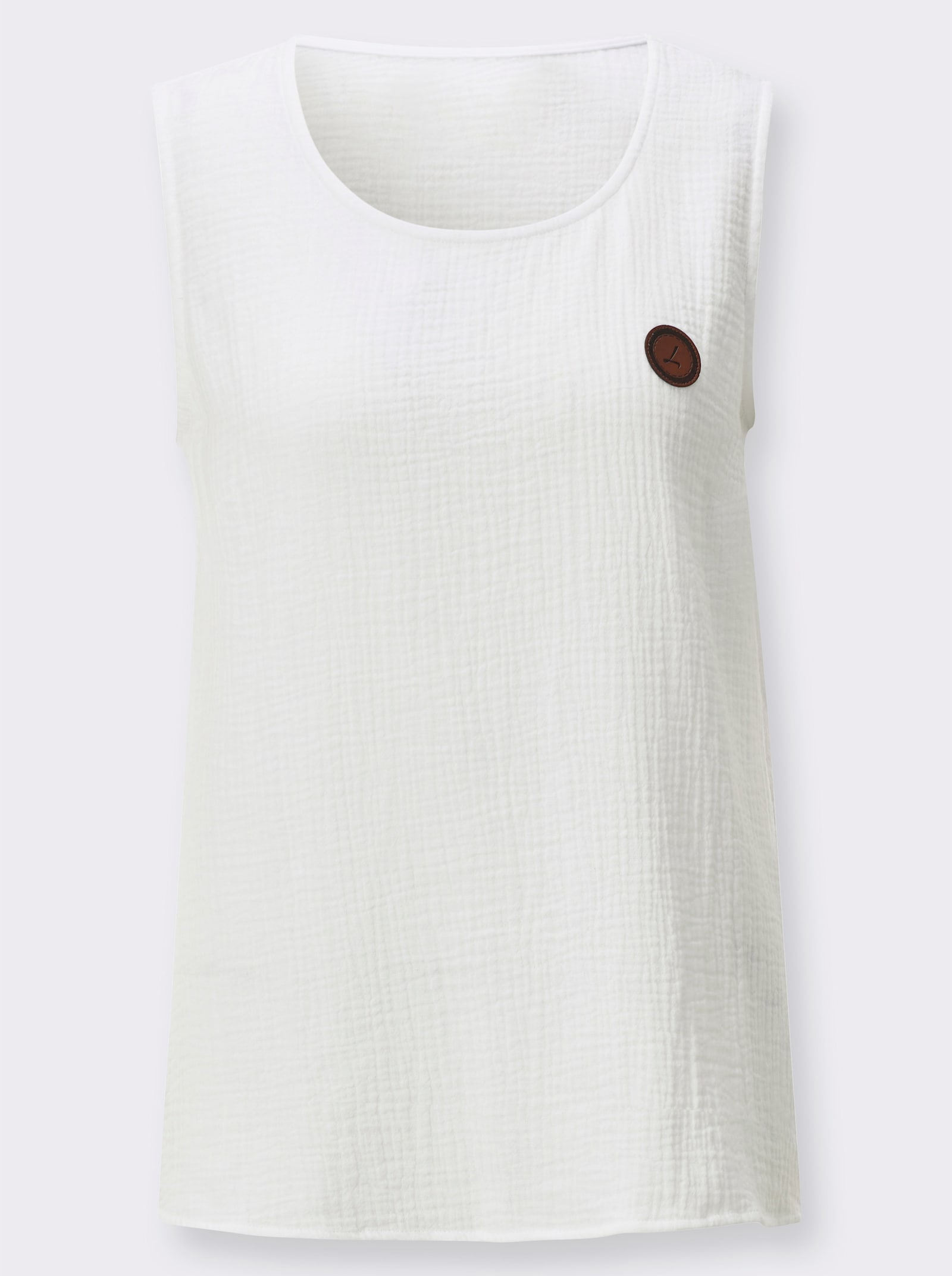 Blusentop aus luftiger Baumwolle - weiß