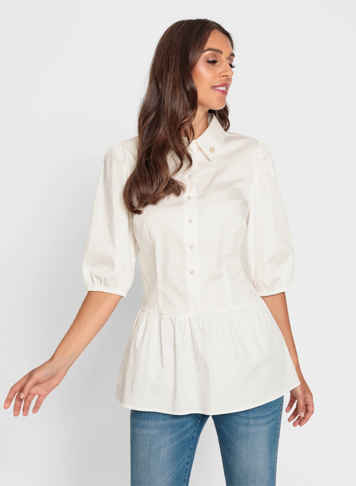 heine Blouse met lange mouwen - ecru