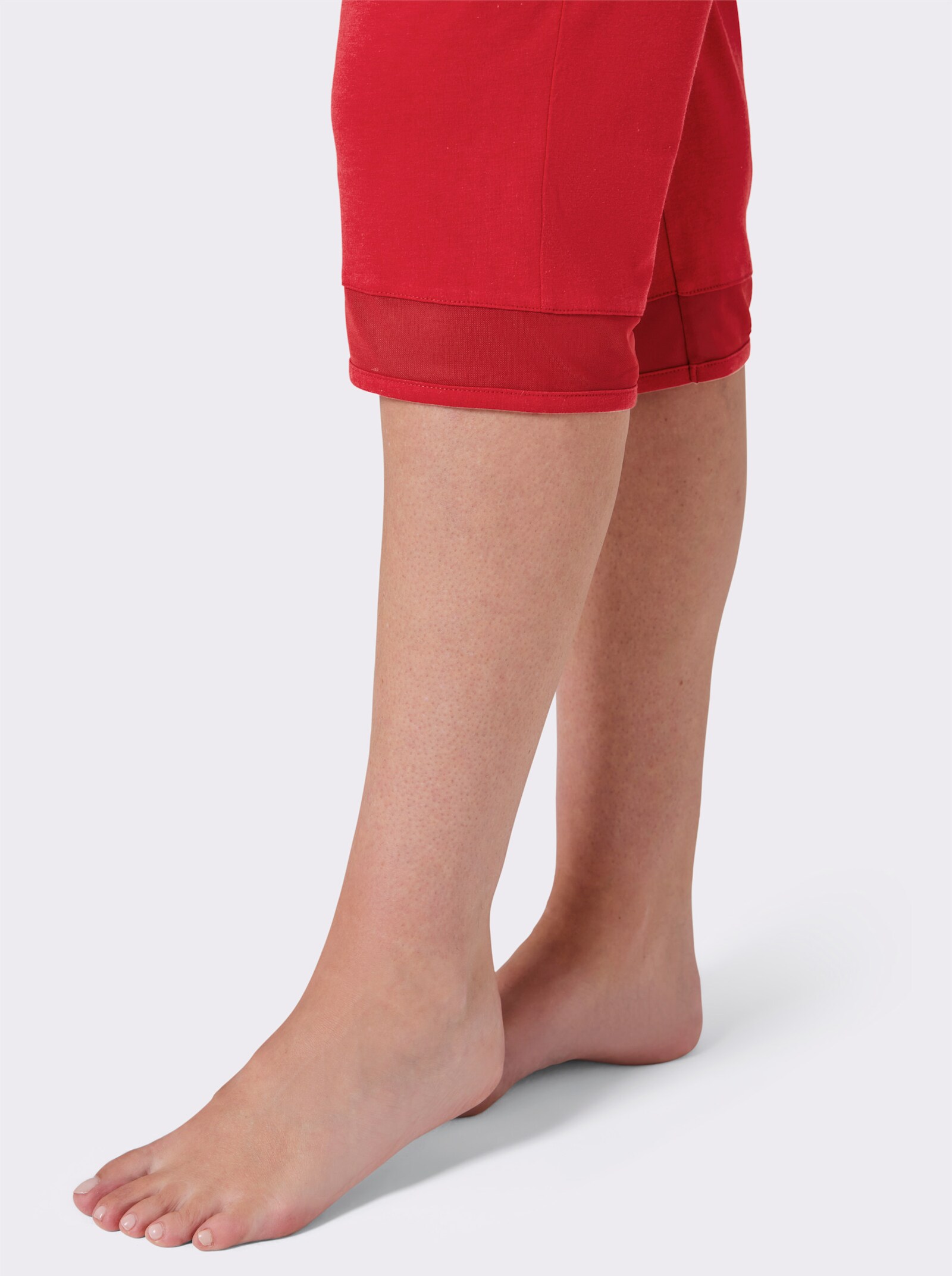 wäschepur Caprihose mit Mesh am Bein - rot