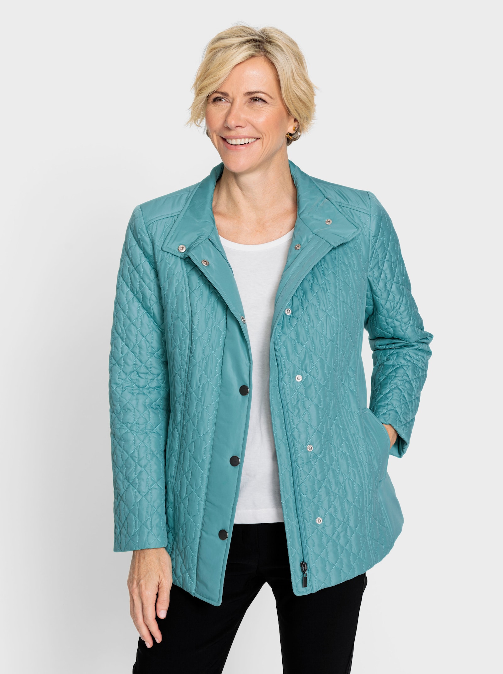 Steppjacke mit seitlichen Einsätzen - ozean