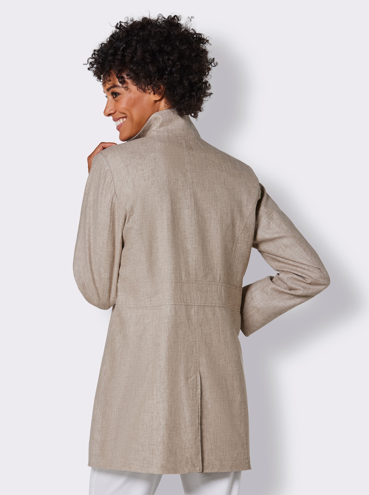 CREATION L PREMIUM Veste en lin et viscose - beige