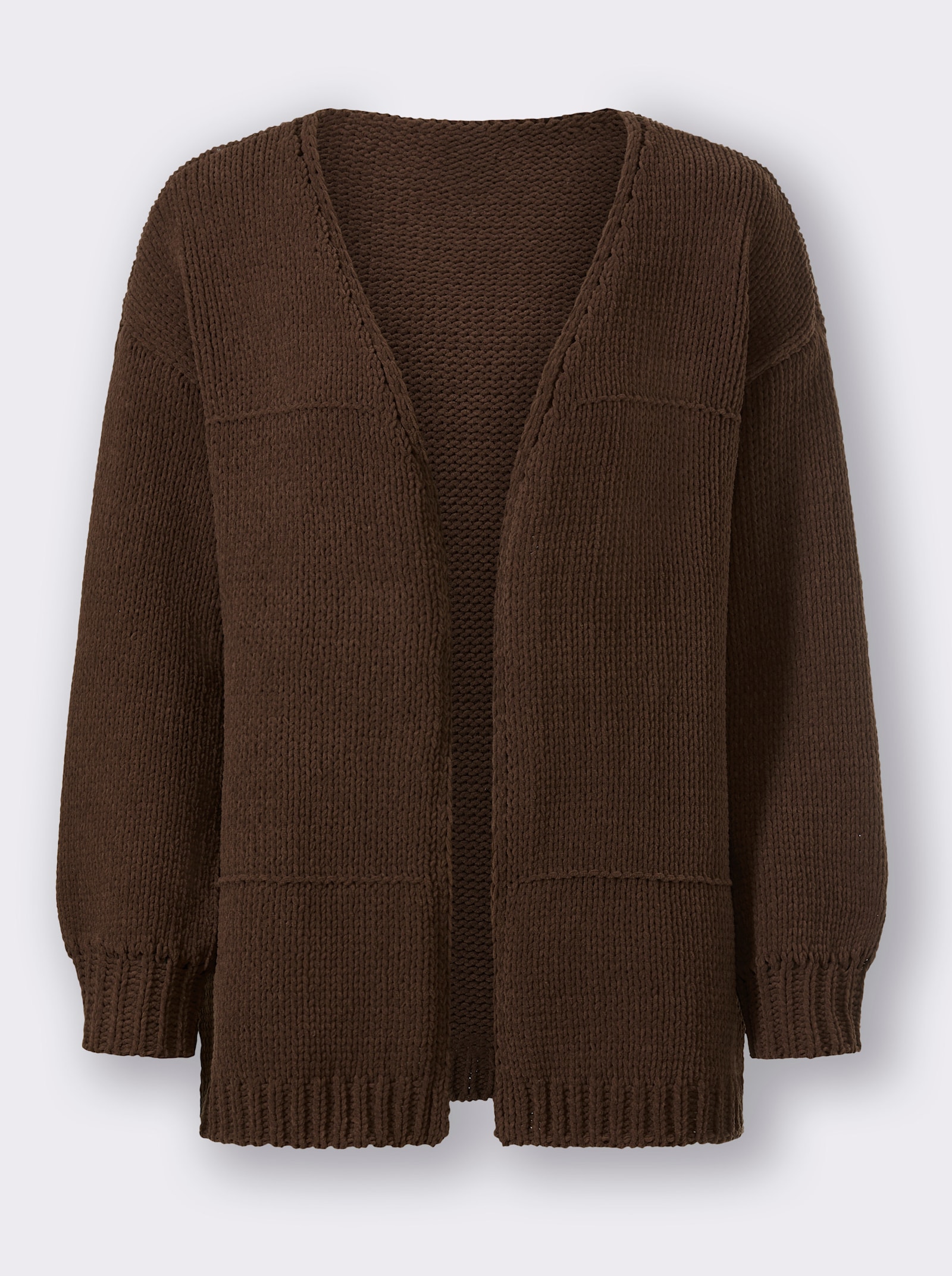 heine Strickjacke aus Chenille-Garn - schoko