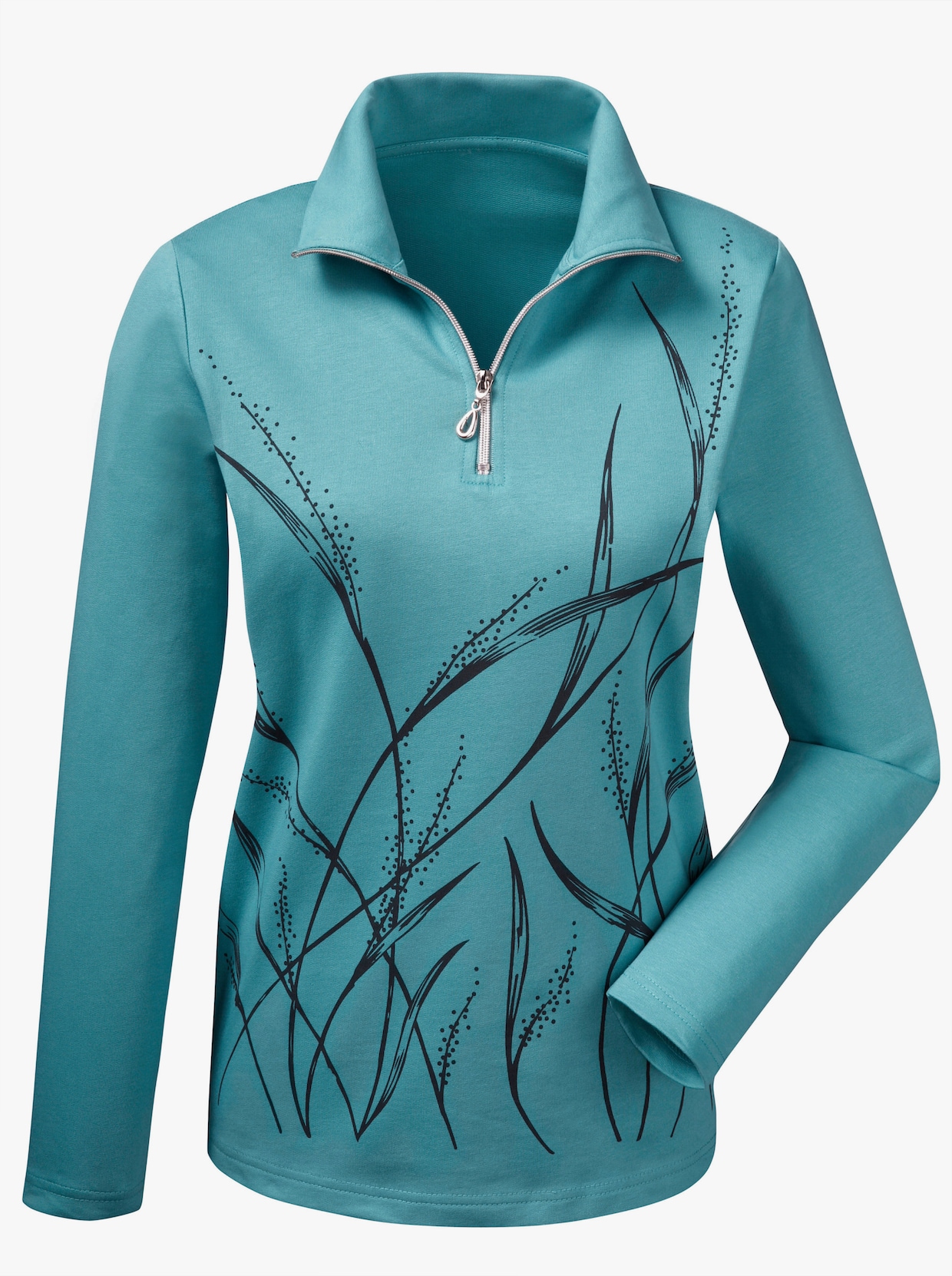 Sweatshirt - winterturquoise gedessineerd