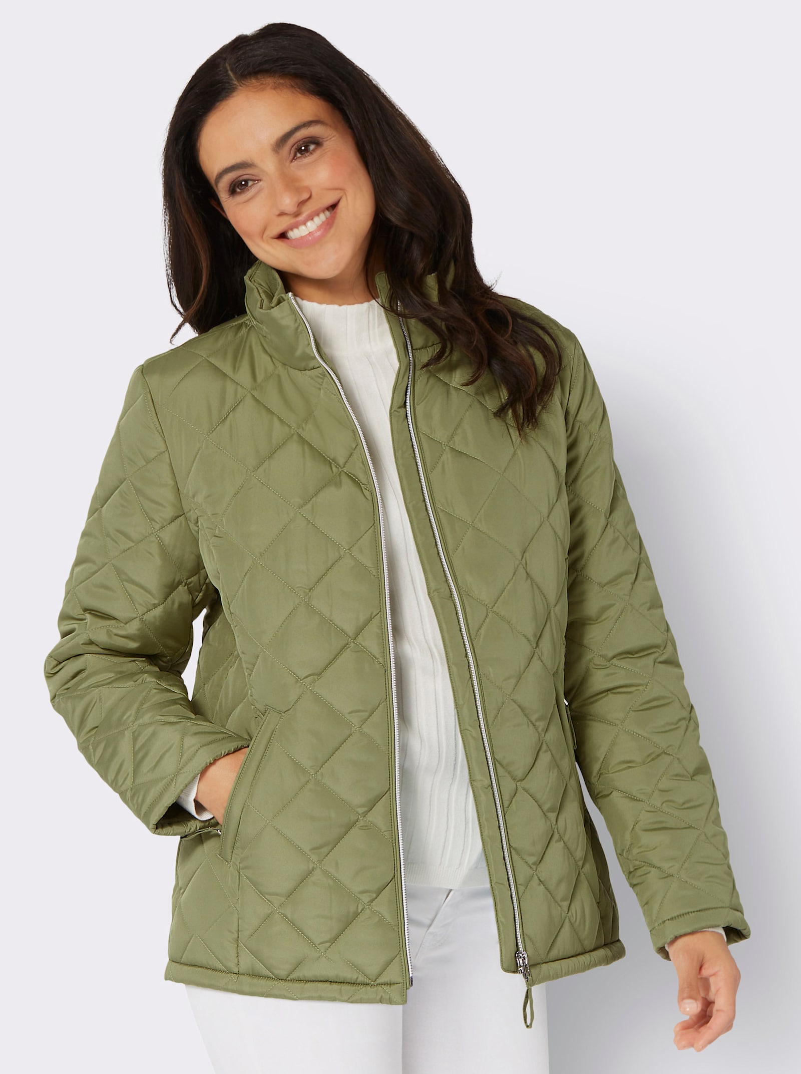 Steppjacke mit Sandwich-Stepp und Wattierung - schilf