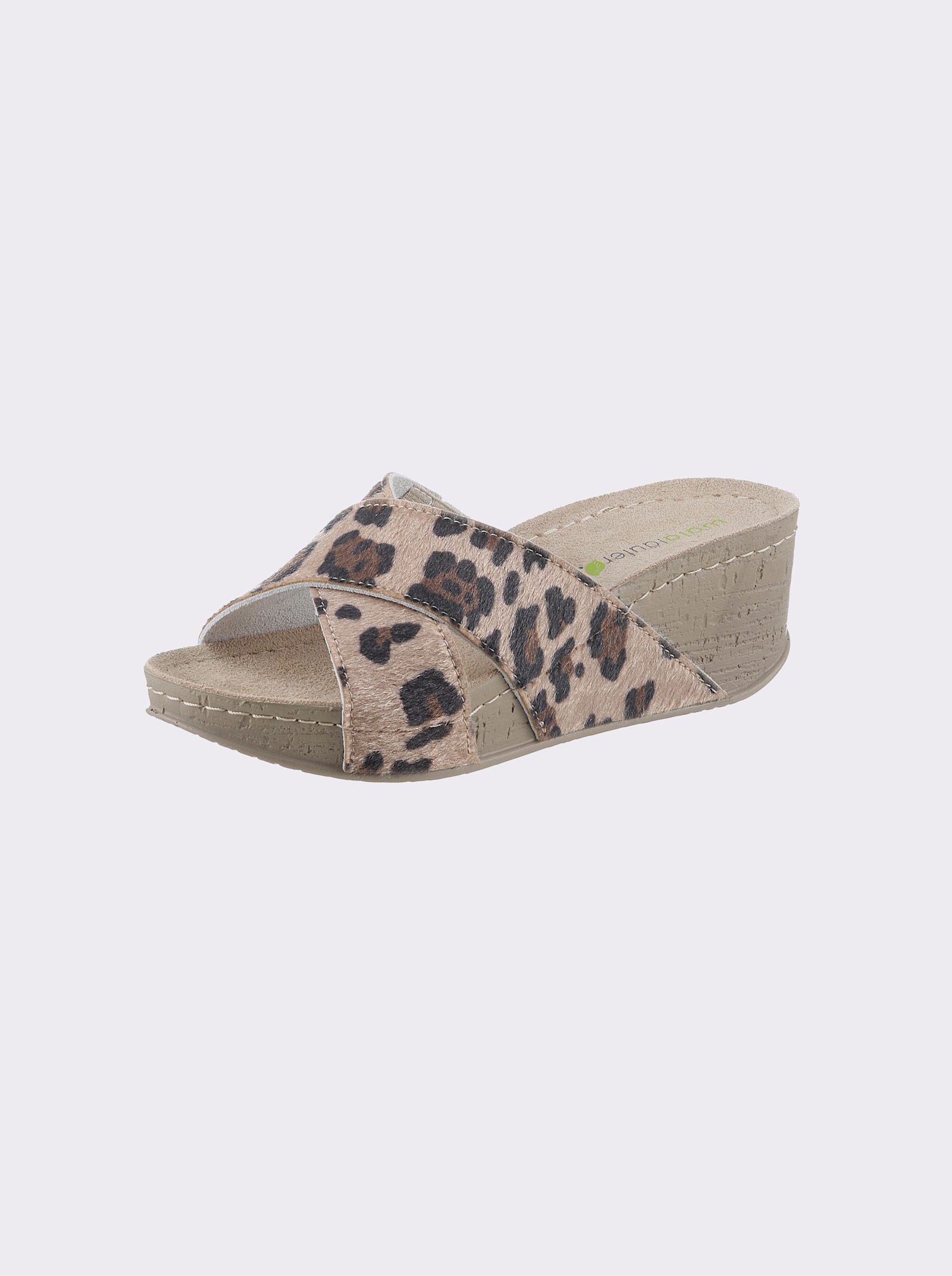 Waldläufer Pantolette mit seitlichem Gummizug - braun-gemustert