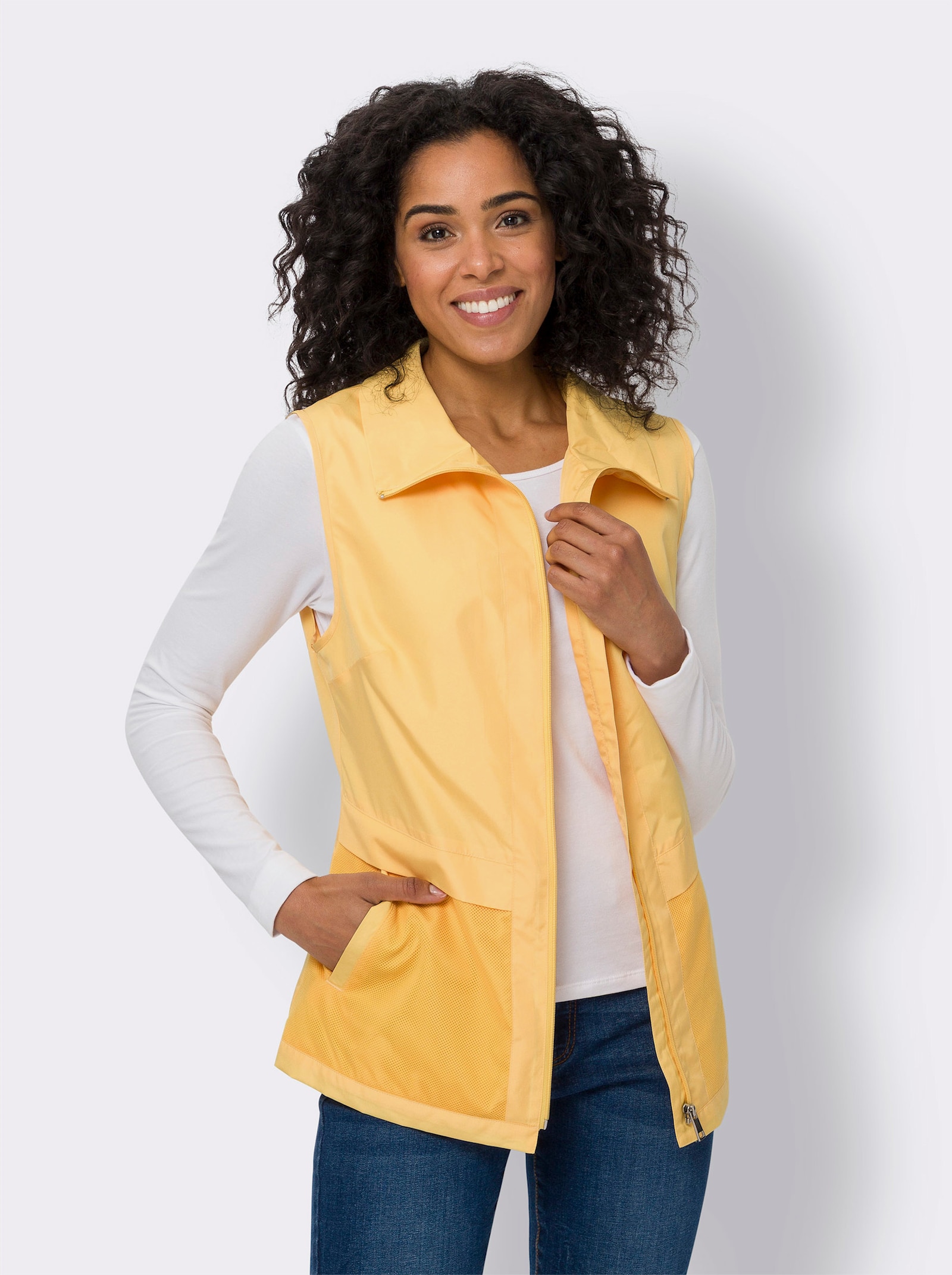 Weste mit Umlegekragen - gelb