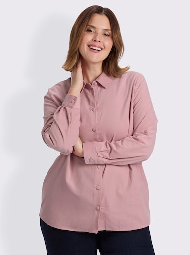 Hemdbluse in Cord-Qualität - hortensie