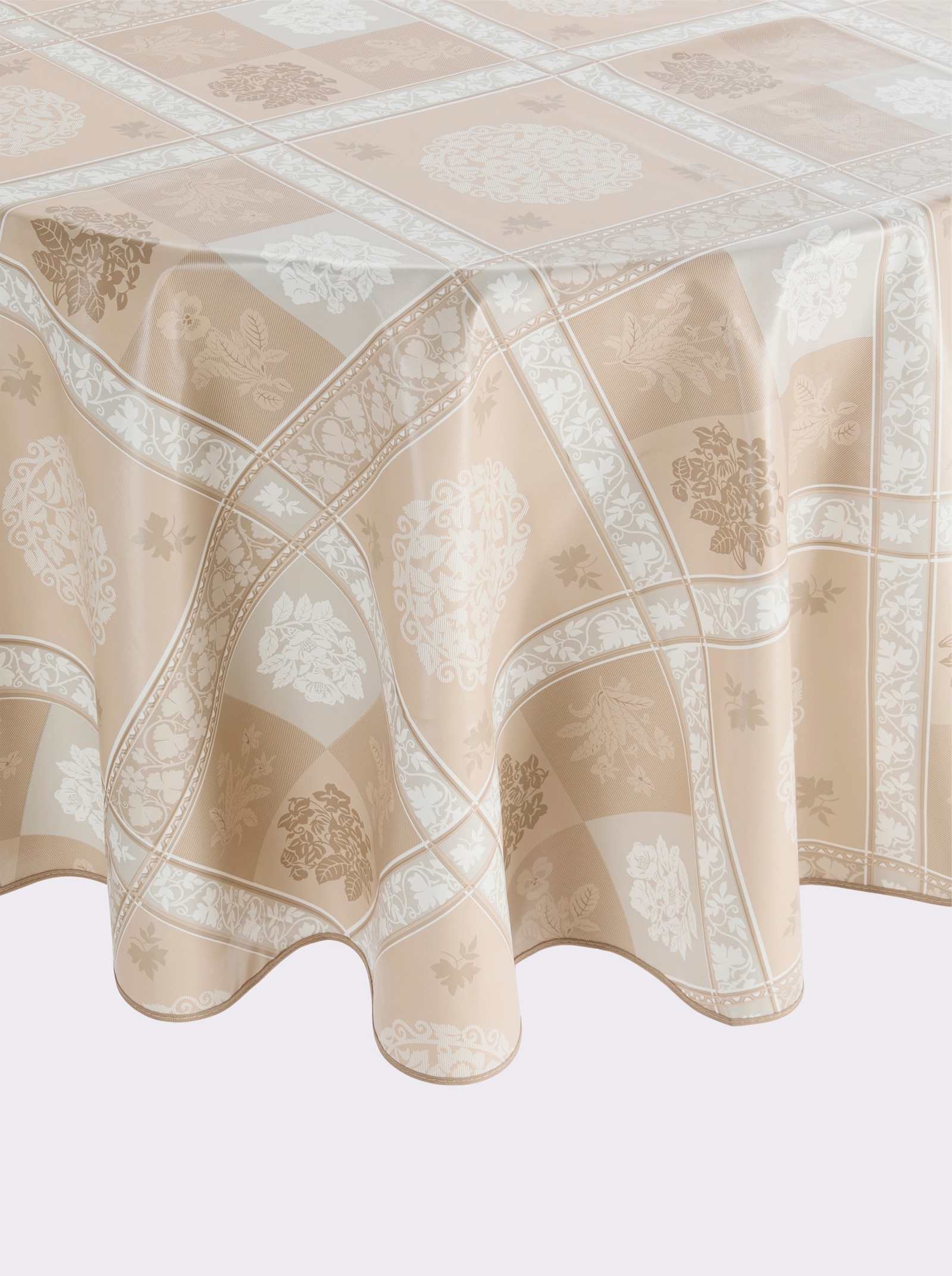 Tischdecke - beige-elfenbein-bedruckt
