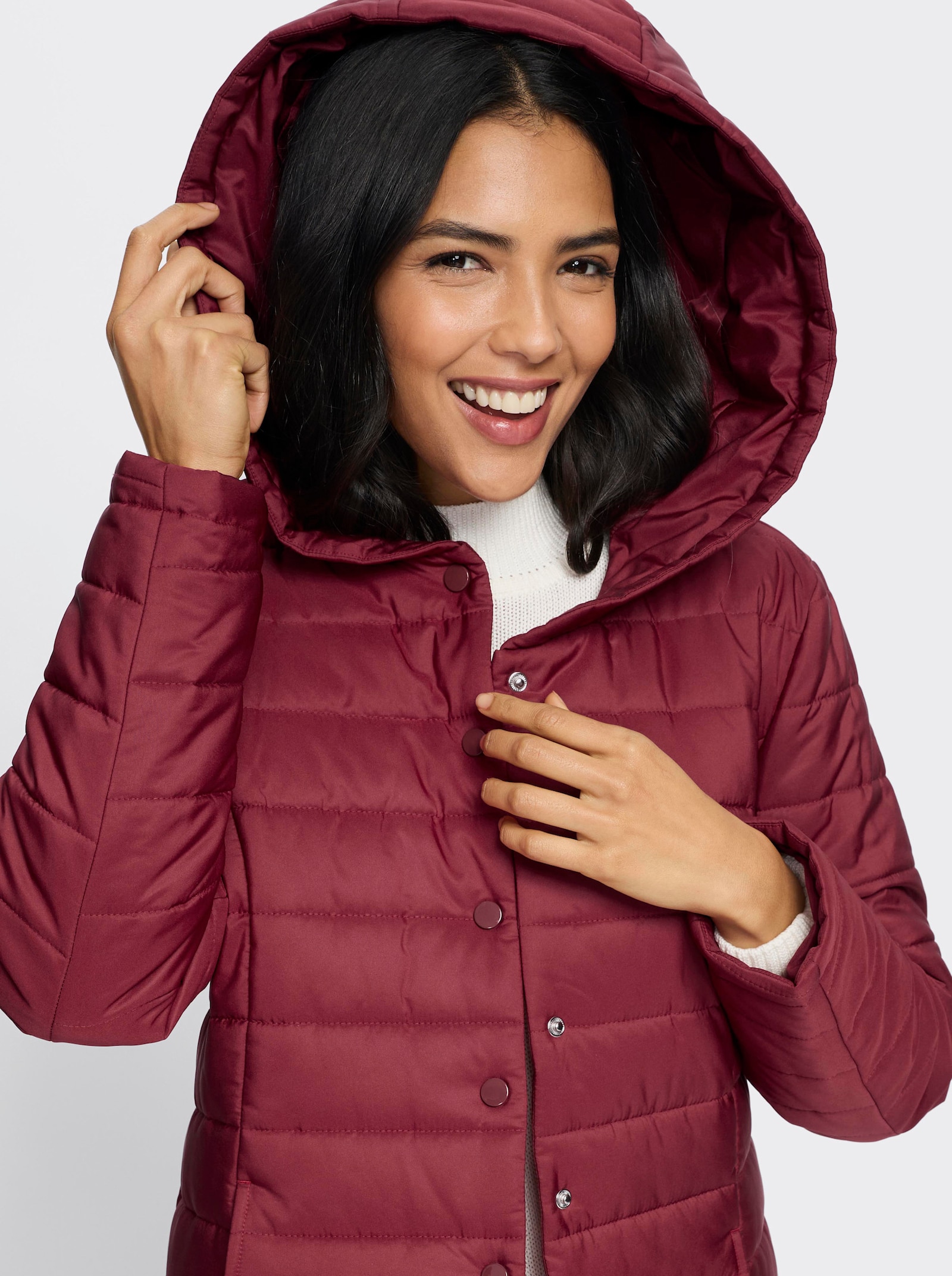 Steppjacke mit wärmender Wattierung - dunkelrot