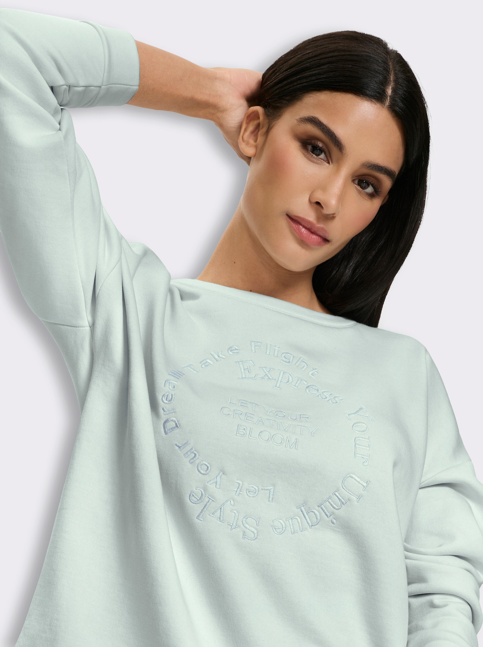 heine Sweatshirt mit Stickerei - zartmint