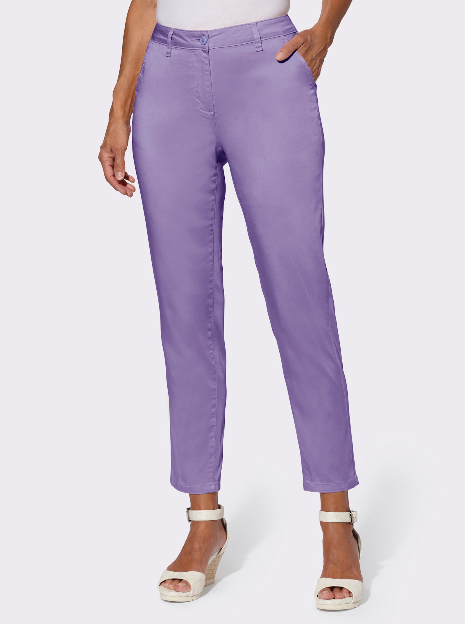 Chinohose in Baumwoll-Stretch-Qualität - lavendel