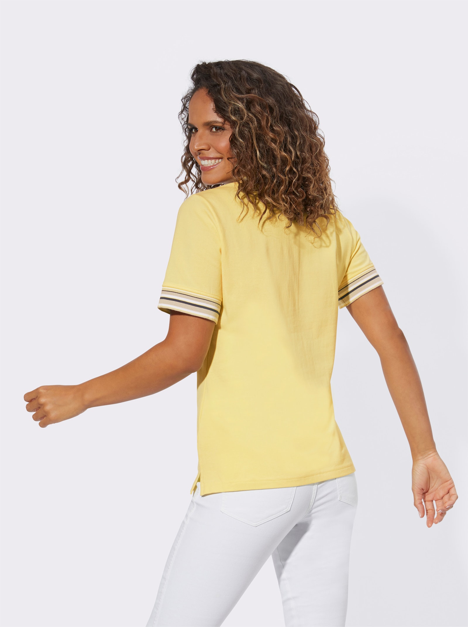 Poloshirt in Pikee-Qualität - zitrone