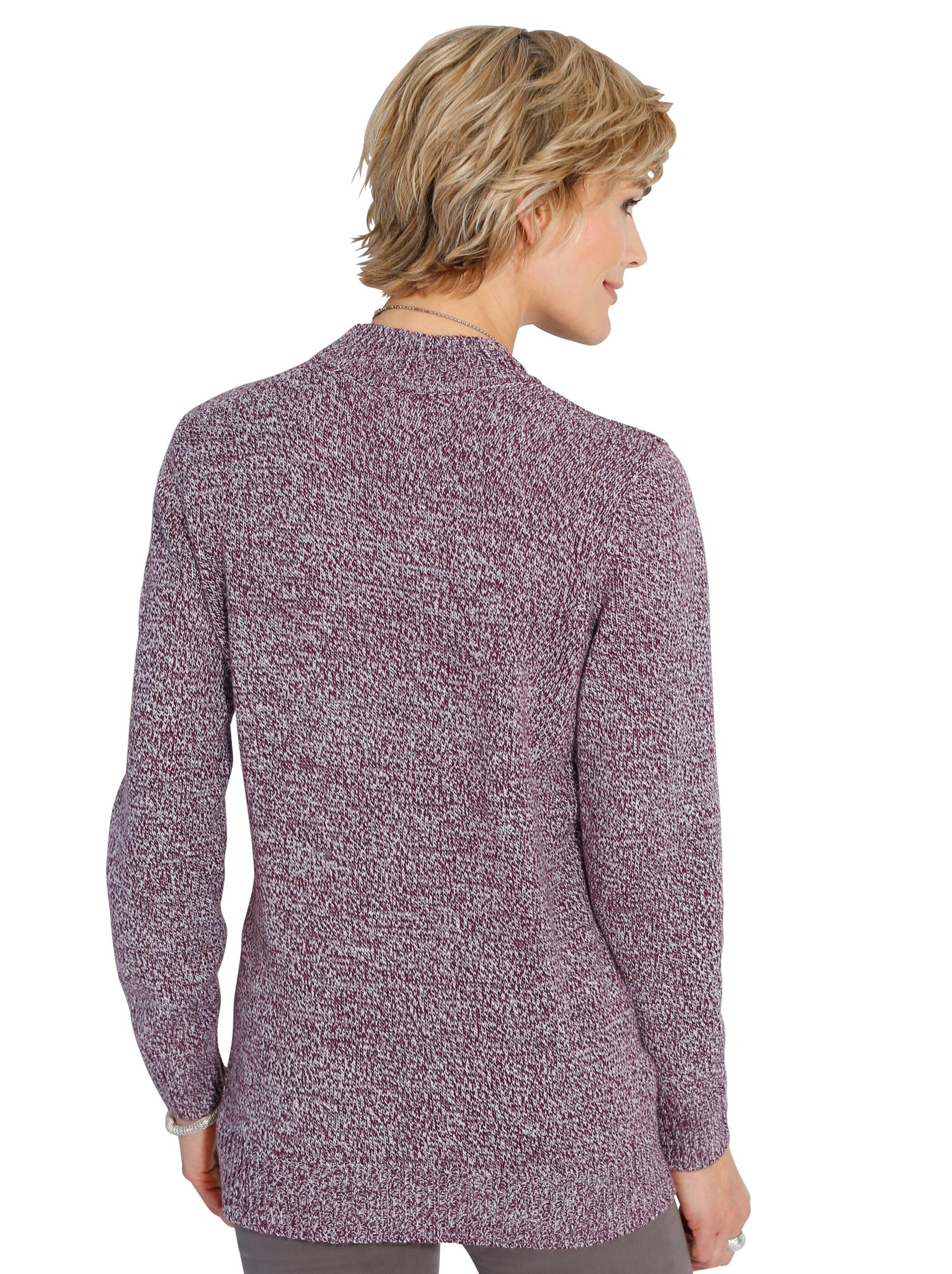 Pullover - bordeaux-meliert