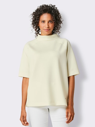 CREATION L PREMIUM Stehkragenshirt mit Zierknopfleiste hinten - champagner