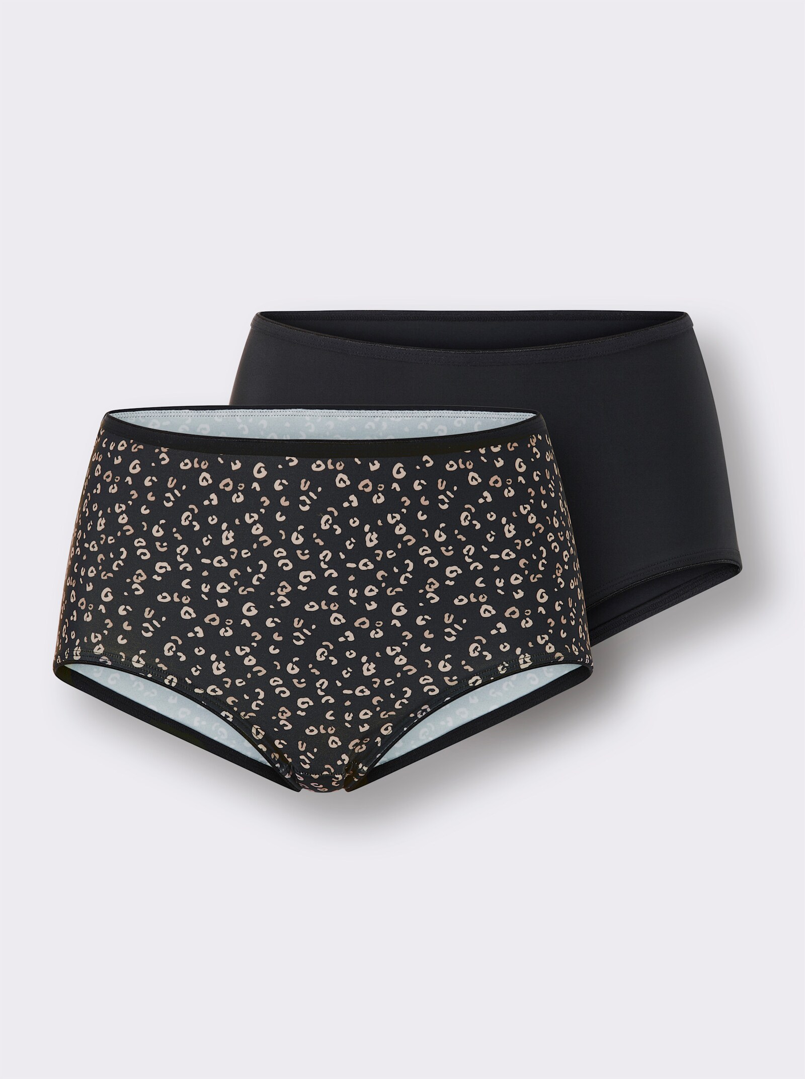 wäschepur Taillenslip - schwarz-bedruckt + schwarz