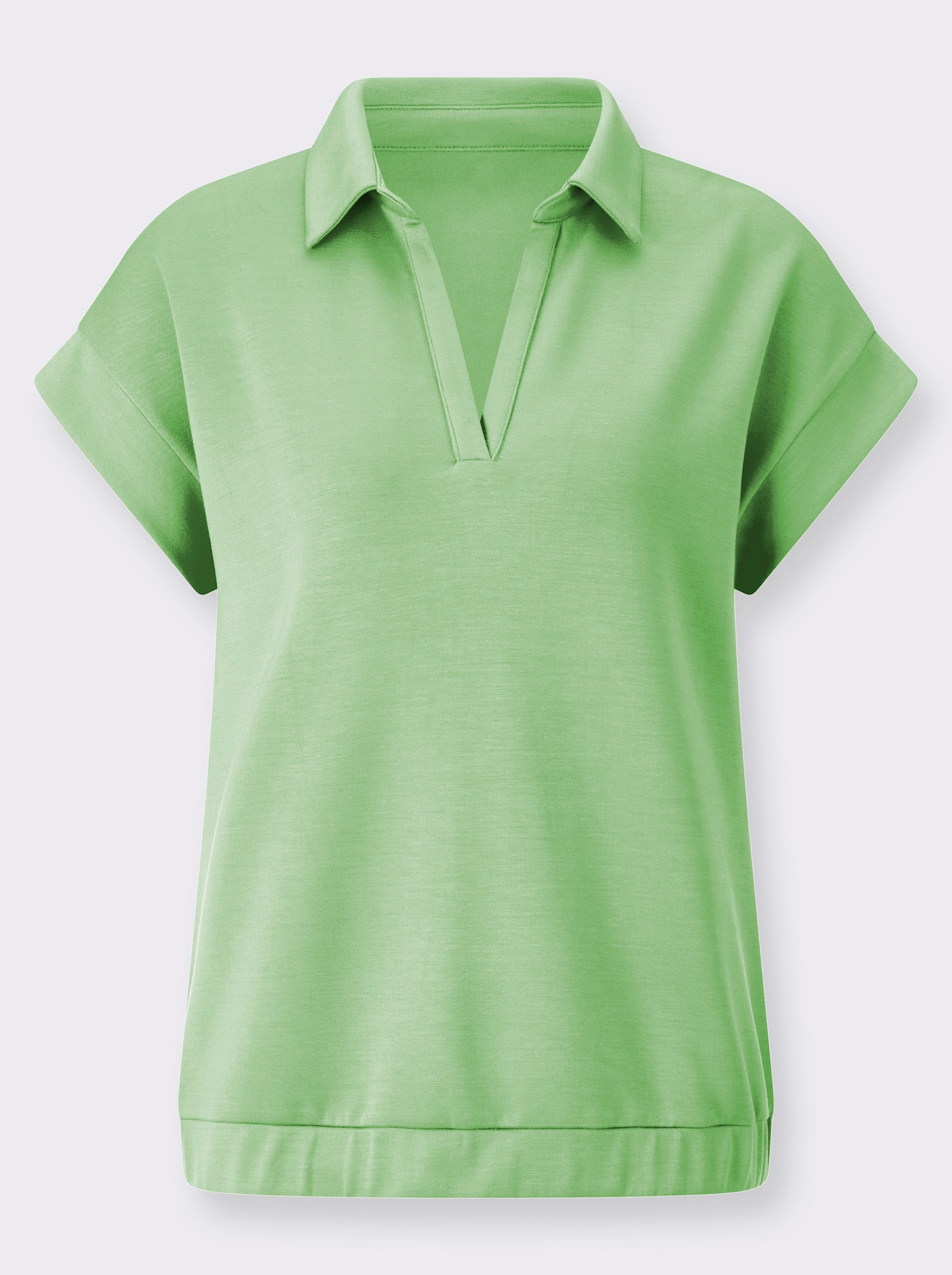 Poloshirt mit überschnittenen Schultern - reseda