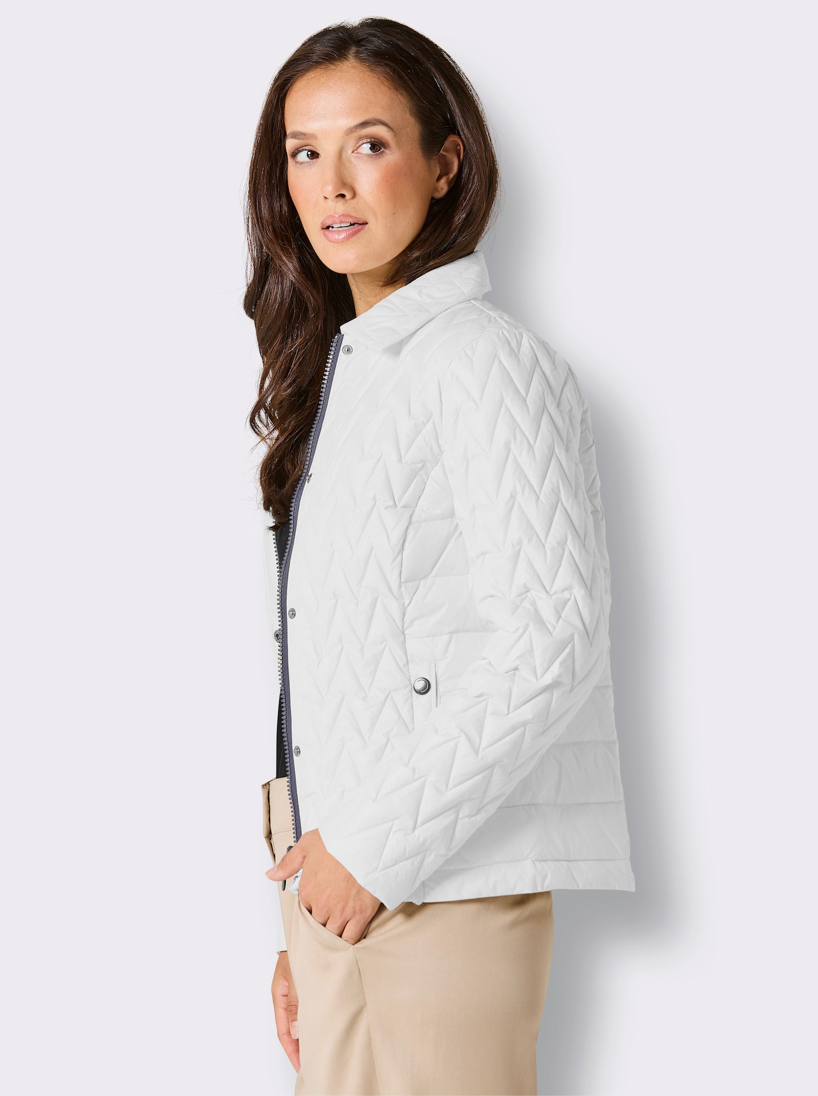 CREATION L PREMIUM Veste légère en duvet avec accessoires décoratifs - blanc