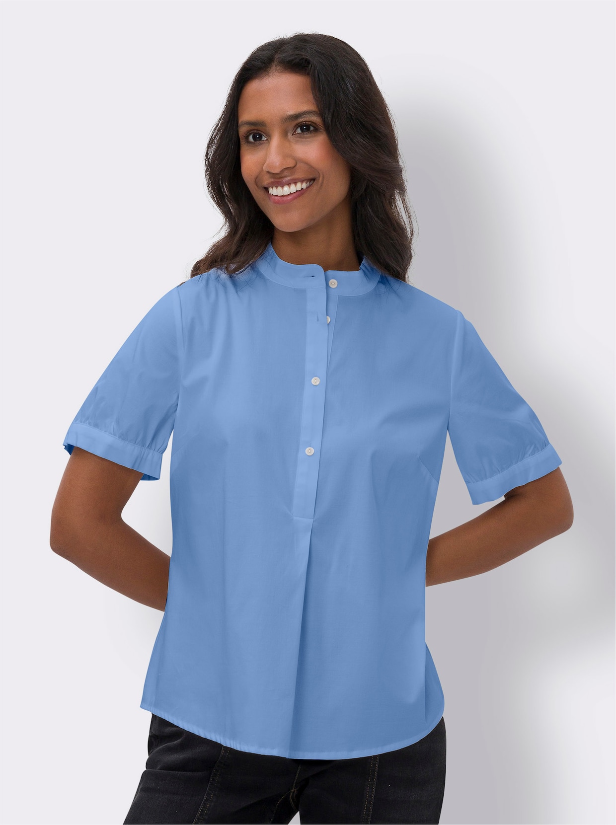 heine Stretchbluse - himmelblau