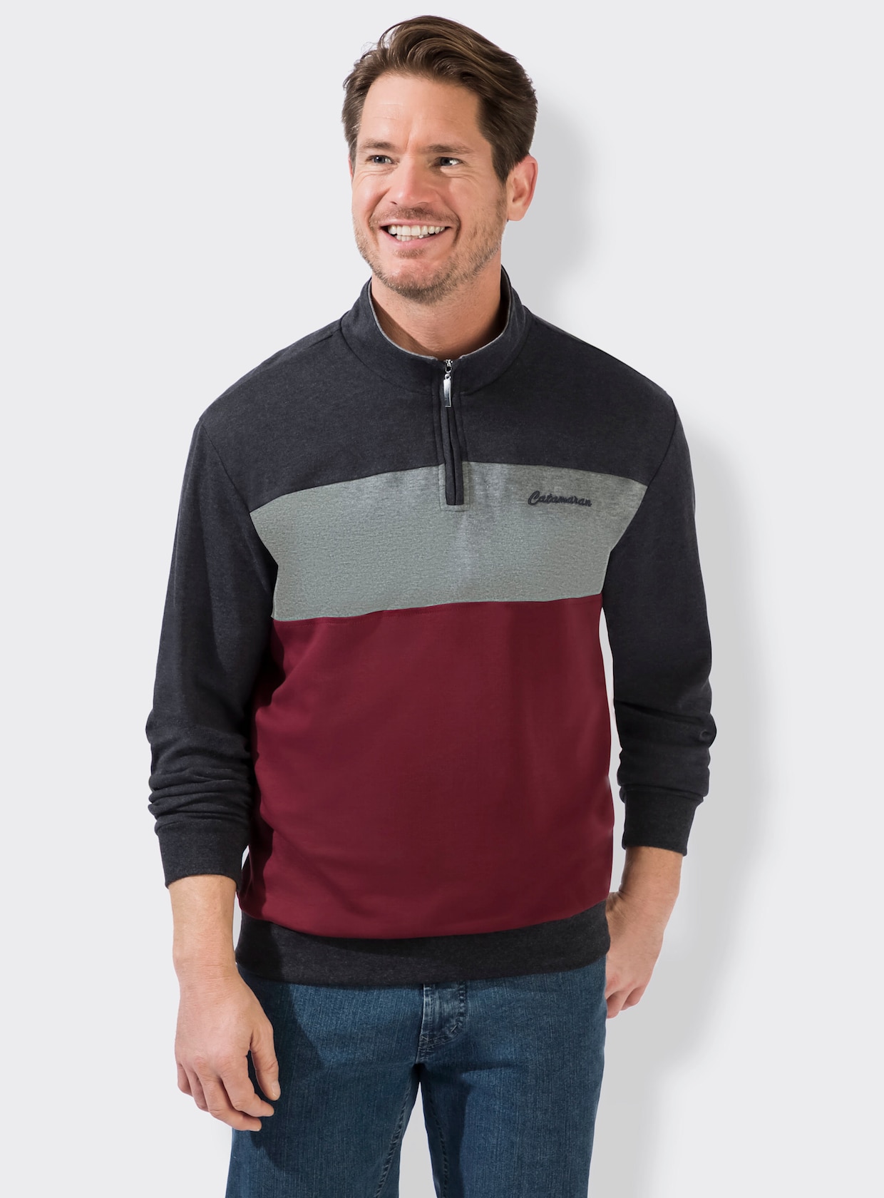 Catamaran Sweatshirt - rood/antraciet