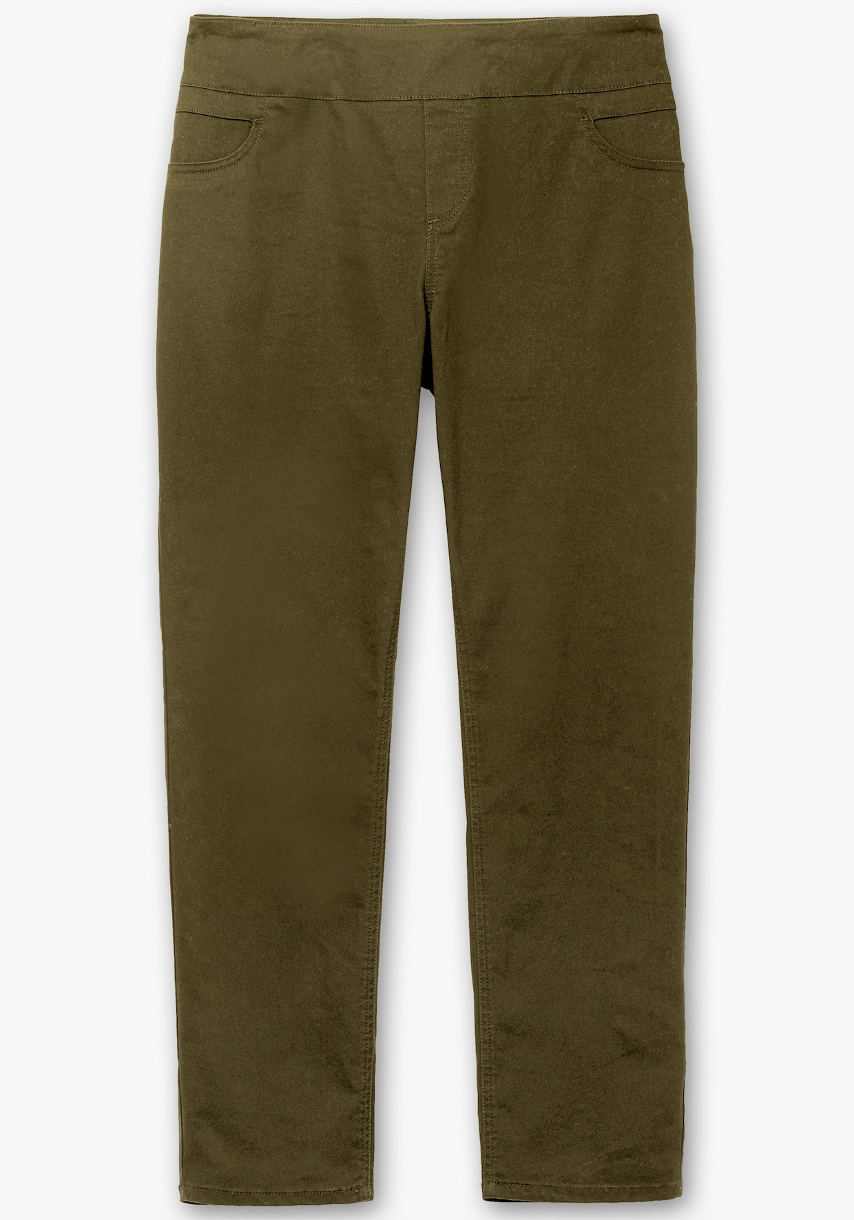 Schlupfhose mit hohem Dehnbund - khaki