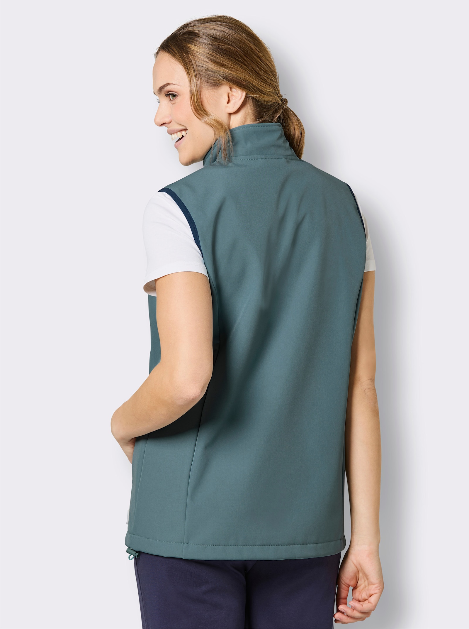 Catamaran Sports Softshellweste mit Reißverschluss-Tasche hinten - jade