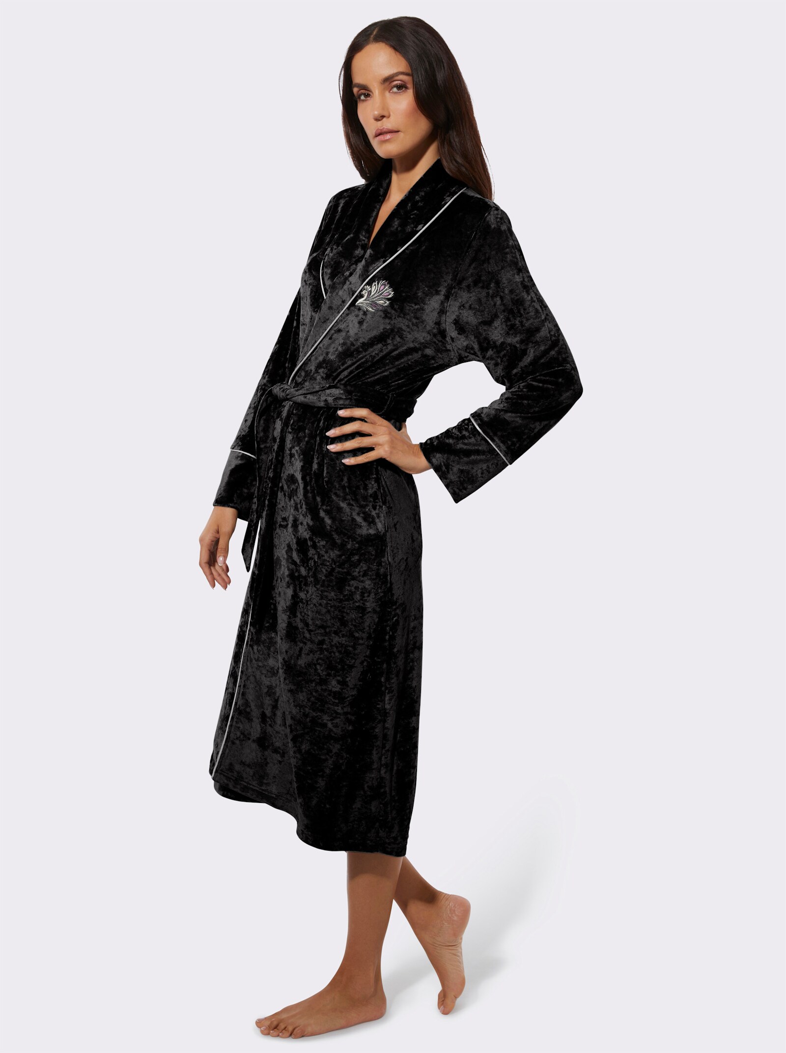 wäschepur Morgenmantel - schwarz