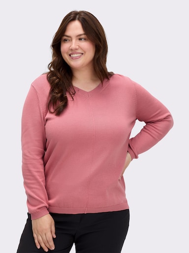 V-Ausschnitt-Pullover mit Biesen vorne - erika