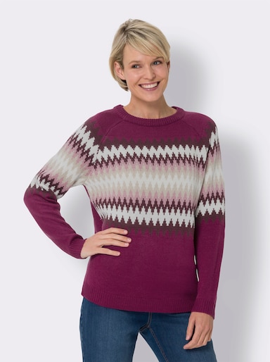 Norwegerpullover - malve-altrosa-gemustert