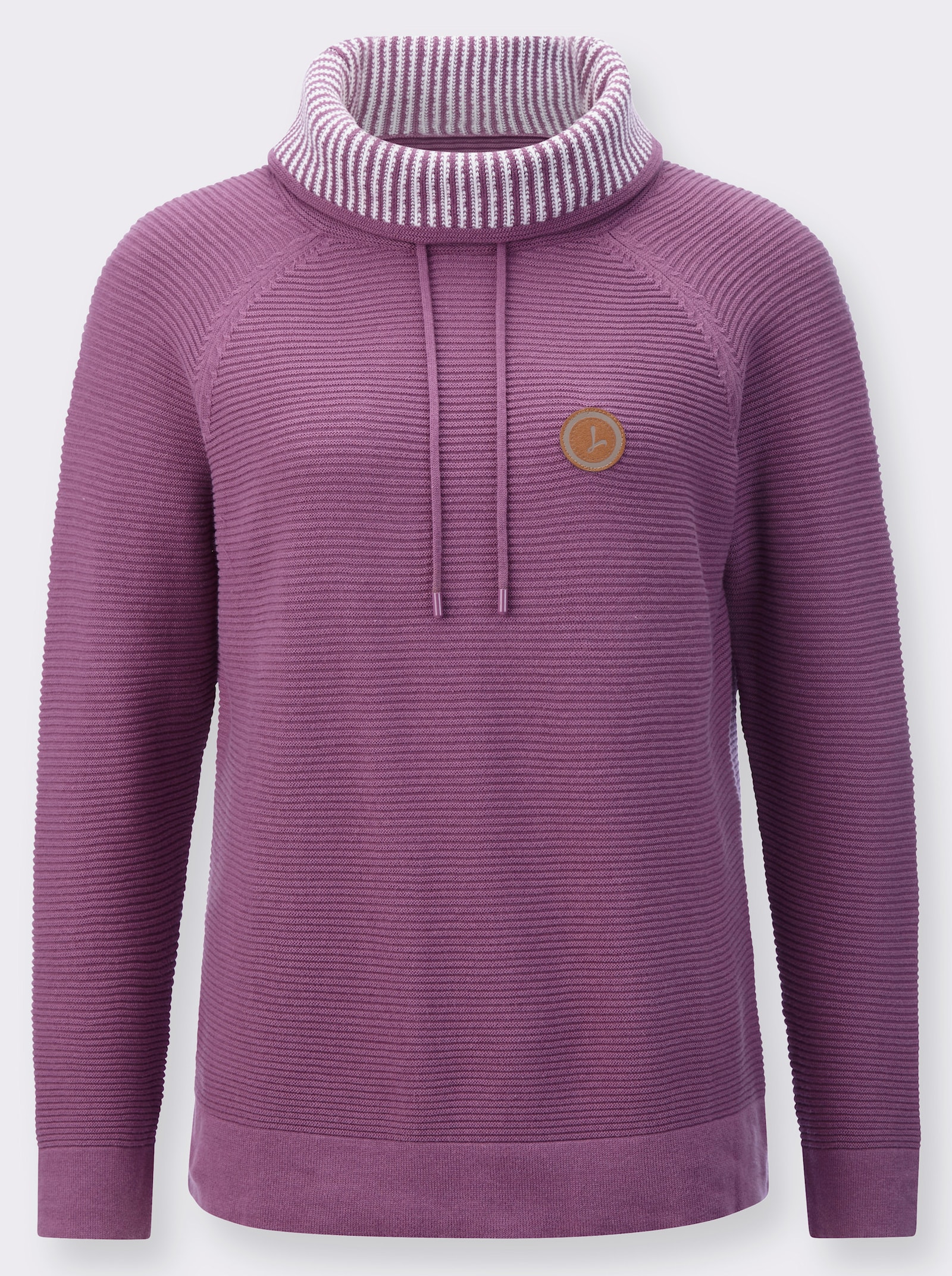 Pullover im Linksstrick - violett