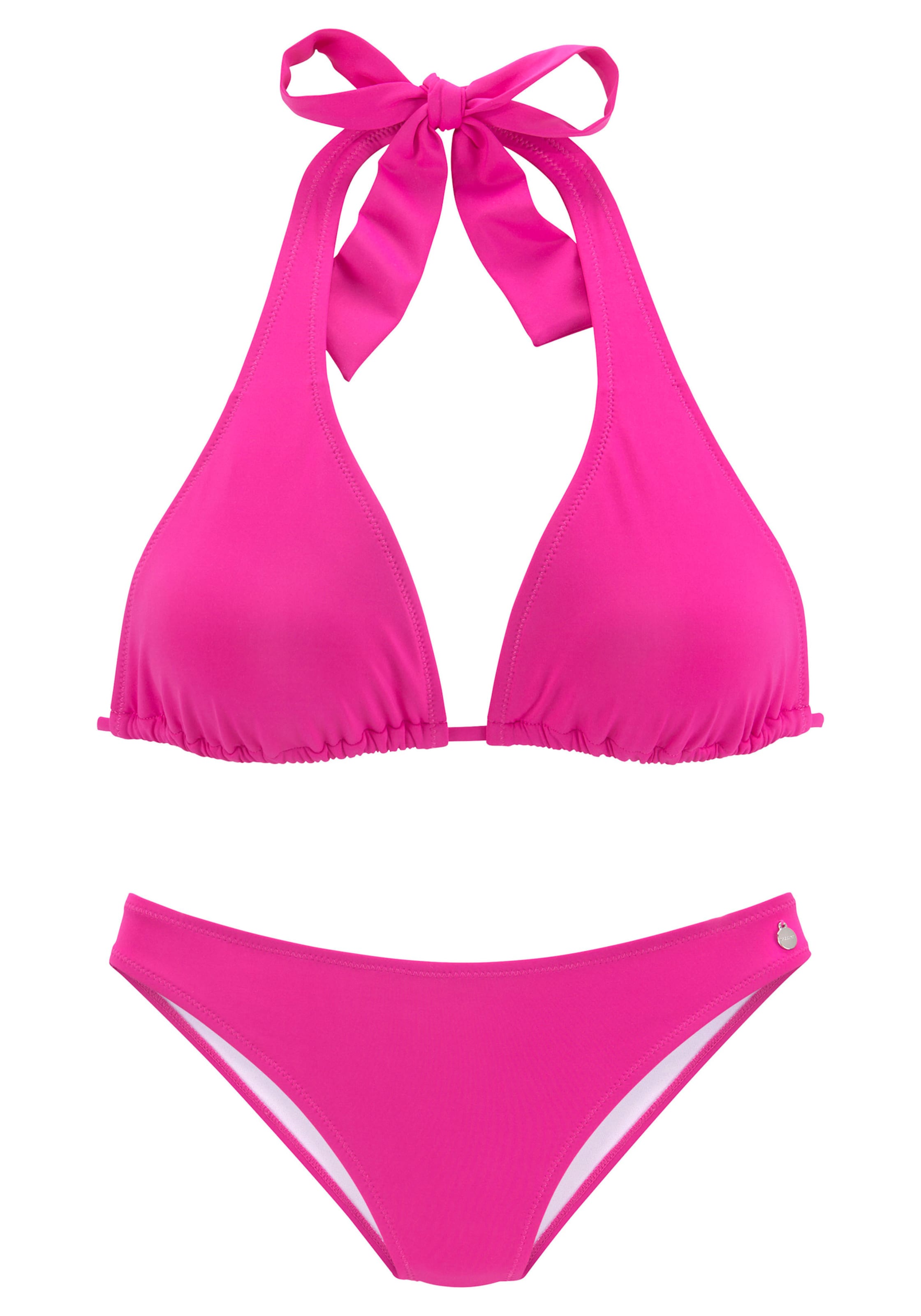 Soft Cup günstig Kaufen-Triangel-Bikini in pink von LASCANA. Triangel-Bikini in pink von LASCANA <![CDATA[Unifarbener Triangel-Bikini von Lascana mit herausnehmbaren Softcups. Im Rücken und Nacken zu binden für eine individuelle Passform. 5 Tragevarianten möglich. Elastische 