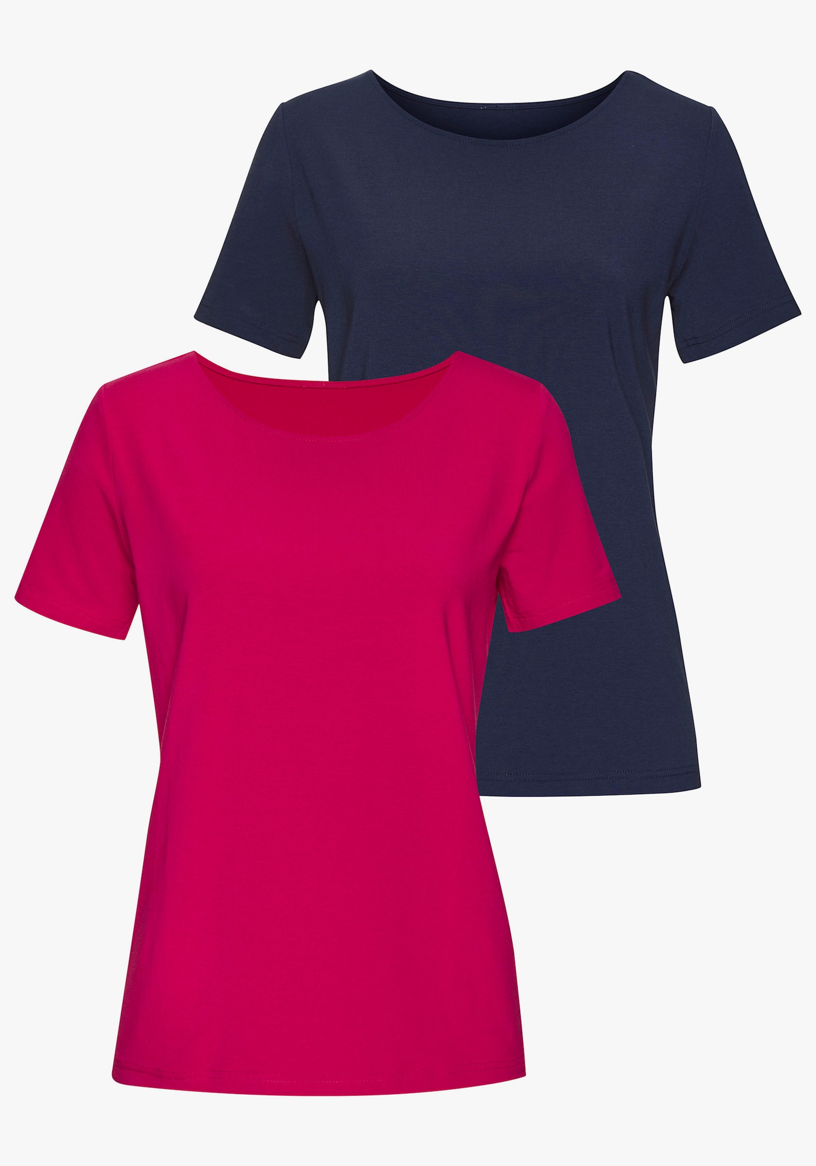 LASCANA T-shirt - hibiscus, navy