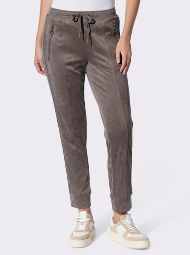 heine Lederimitathose im Jogpant-Stil - dunkeltaupe