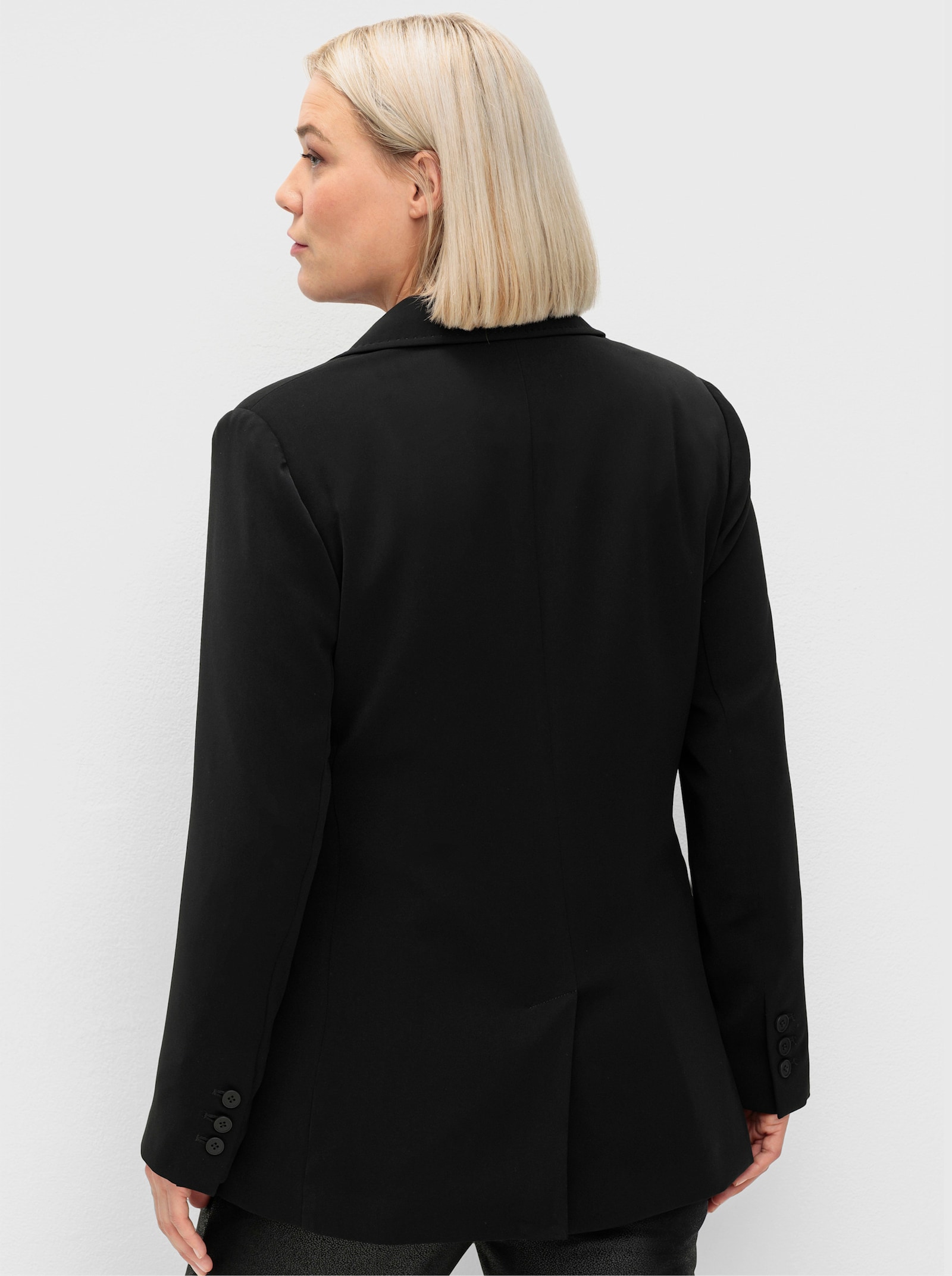 sheego Blazer mit Reverskragen - schwarz