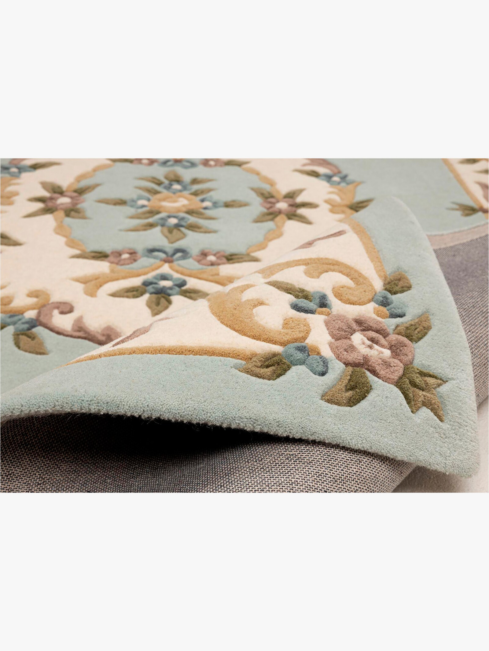 Theko Teppich - hellblau-gemustert