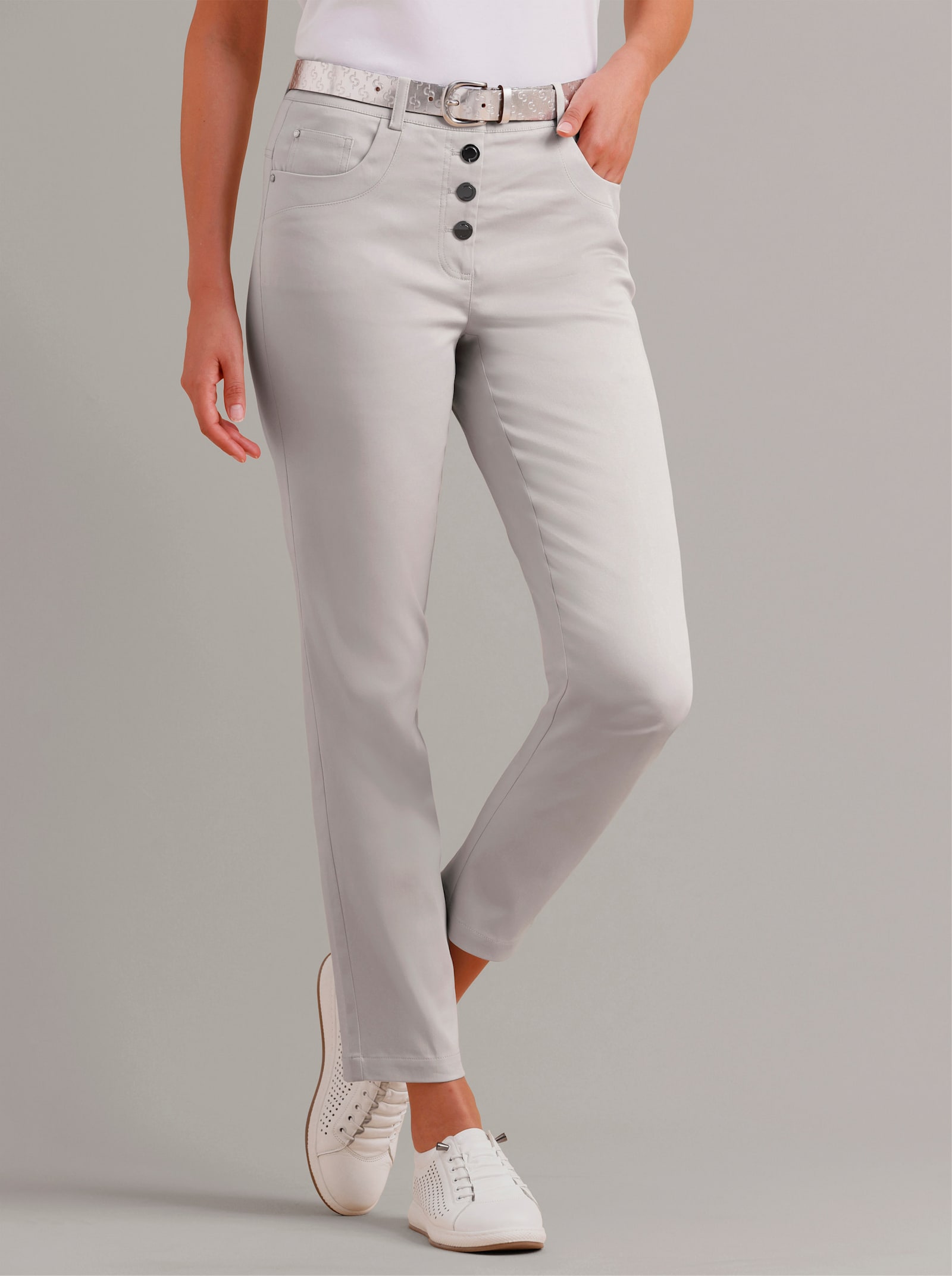 CREATION L PREMIUM Hose mit Lyocell - hellgrau
