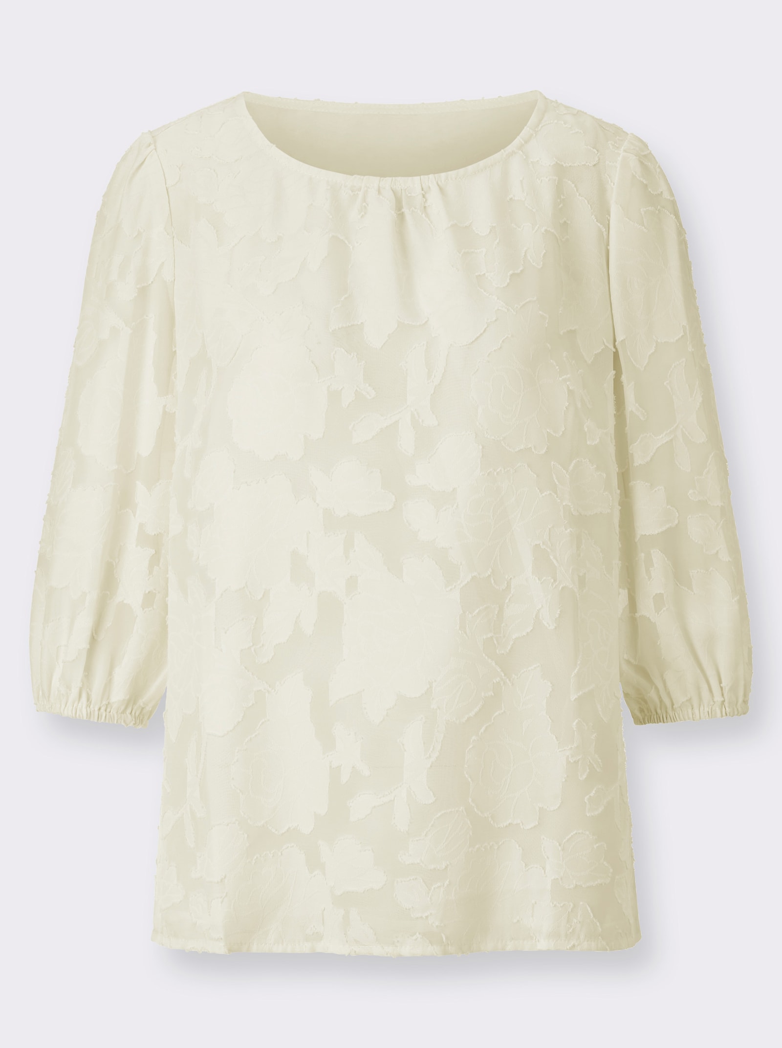 Schlupfbluse mit transparenten Partien - champagner