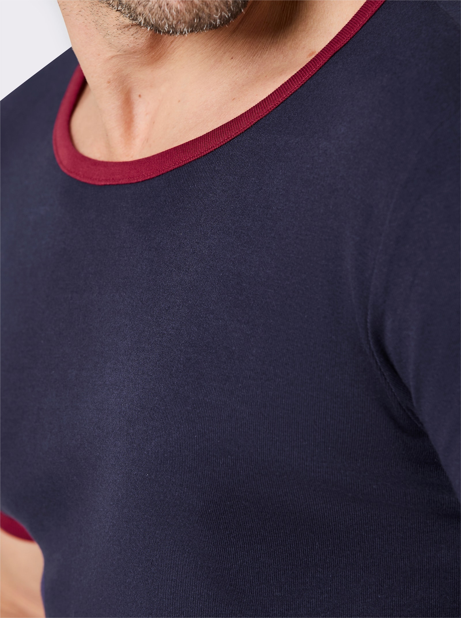 wäschepur men Shirt - marine + dunkelrot