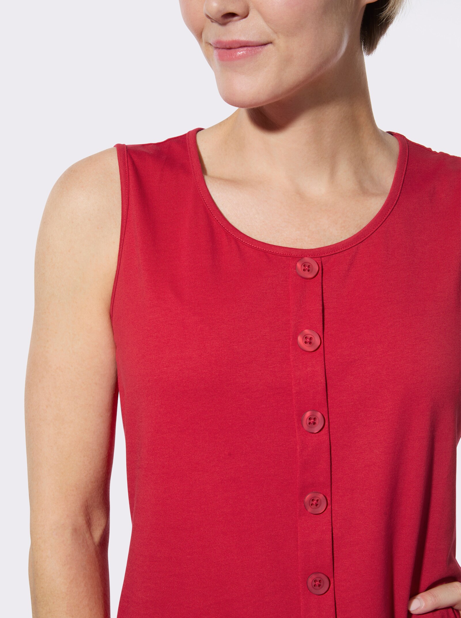 Shirttop im Doppelpack - rot-weiß-getupft + rot