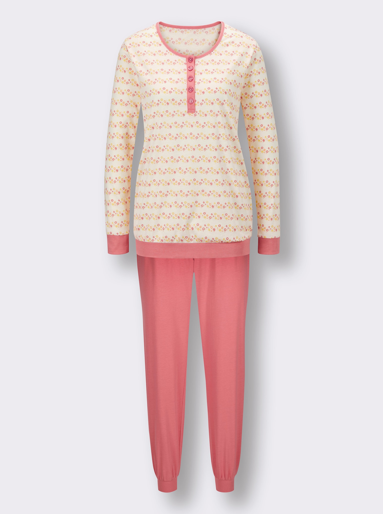 wäschepur Pyjama's van single-jersey - oceaan + flamingo