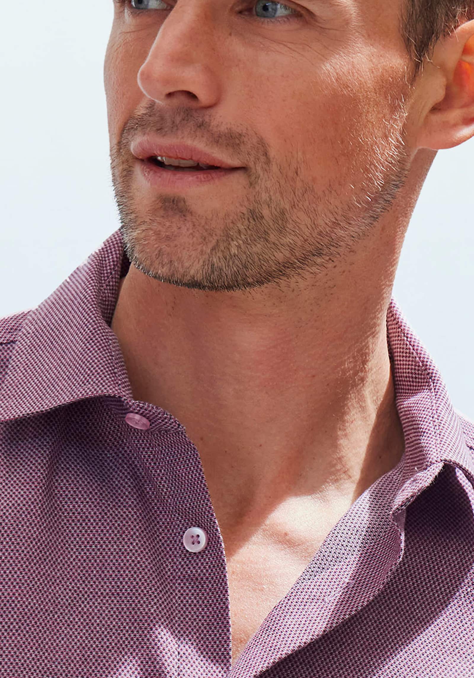 H.I.S Kurzarmhemd - aubergine