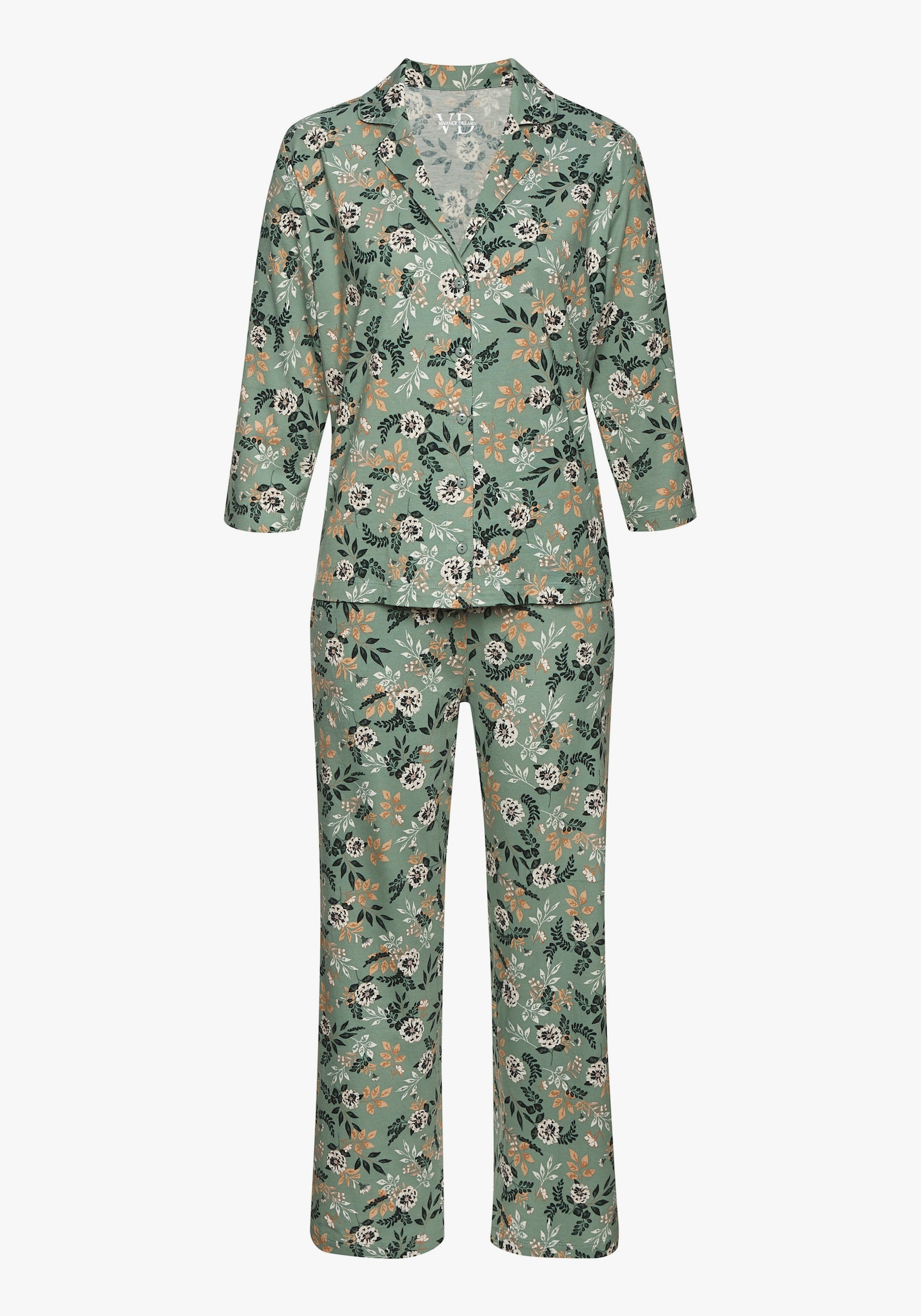 Vivance Dreams by Lascana Pyjama - grün geblümt