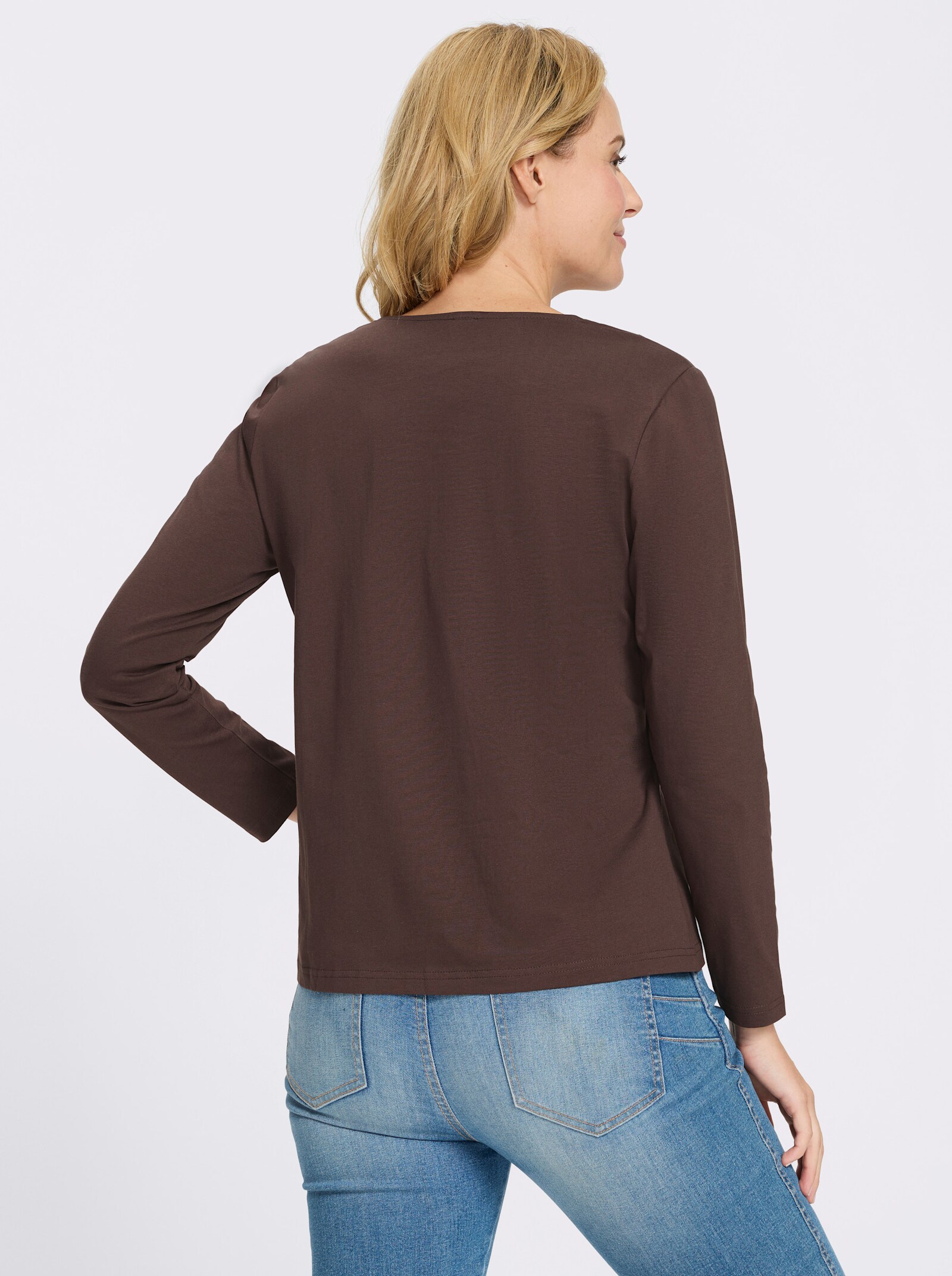 2-in-1-Shirt mit Animal-Print - schoko